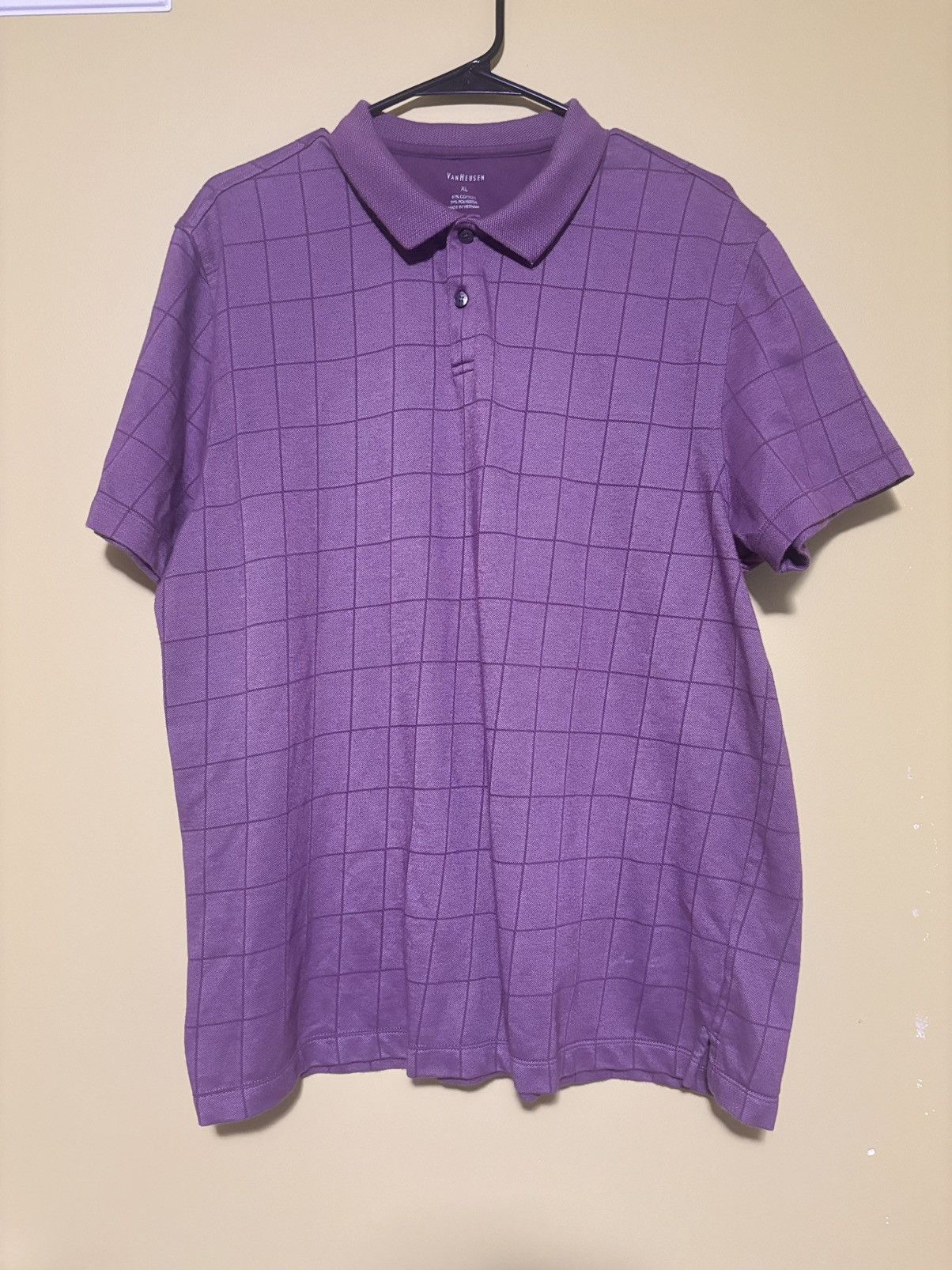 Van Heusen Van Heusen Polo Shirt Large XL Men's Short Sleeve Purple Size US XL / EU 56 / 4 - 1 Thumbnail