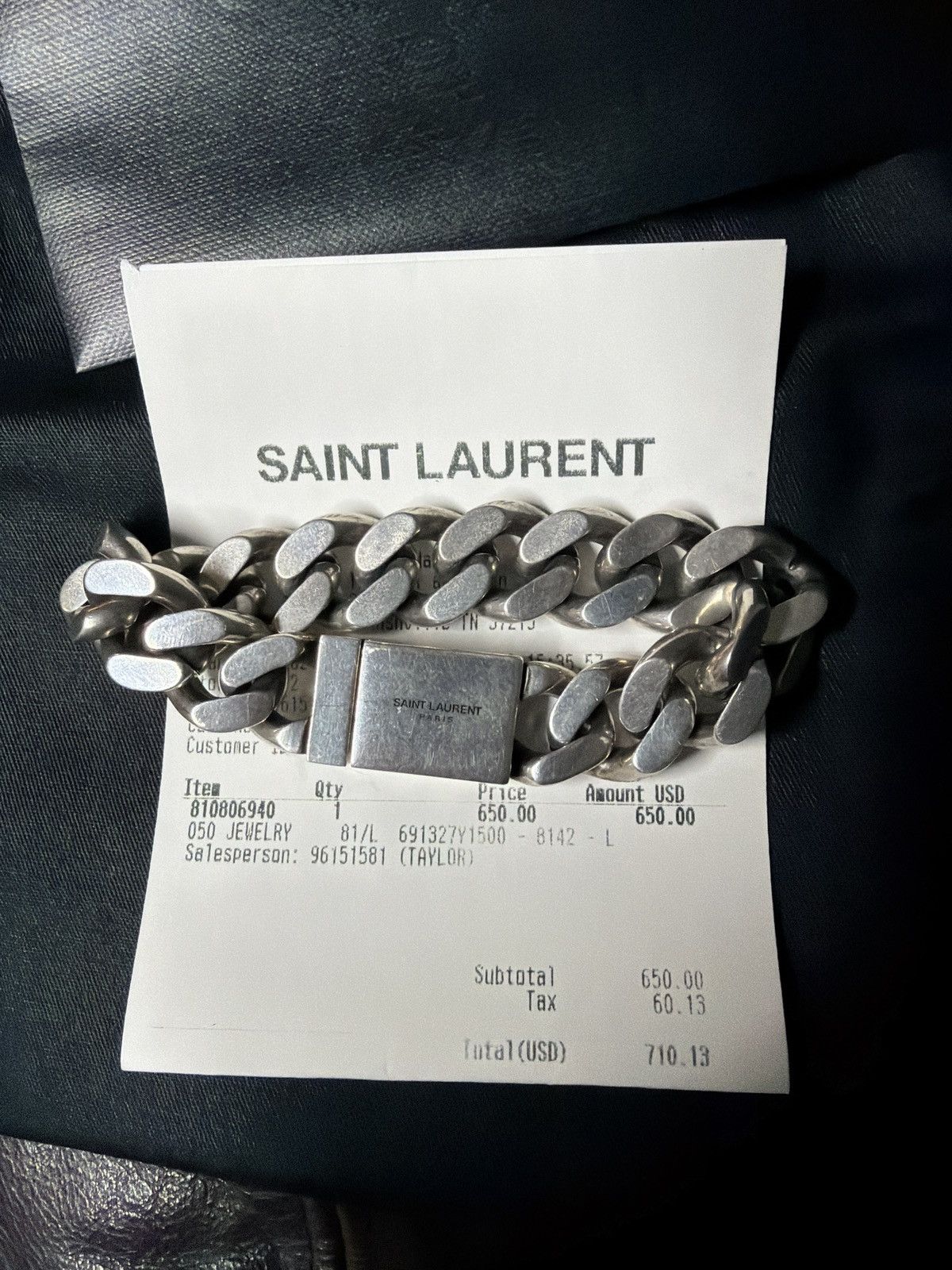 Yves Saint Laurent Saint Laurent Heavy Curb Chain Bracelet Size ONE SIZE - 2 Thumbnail