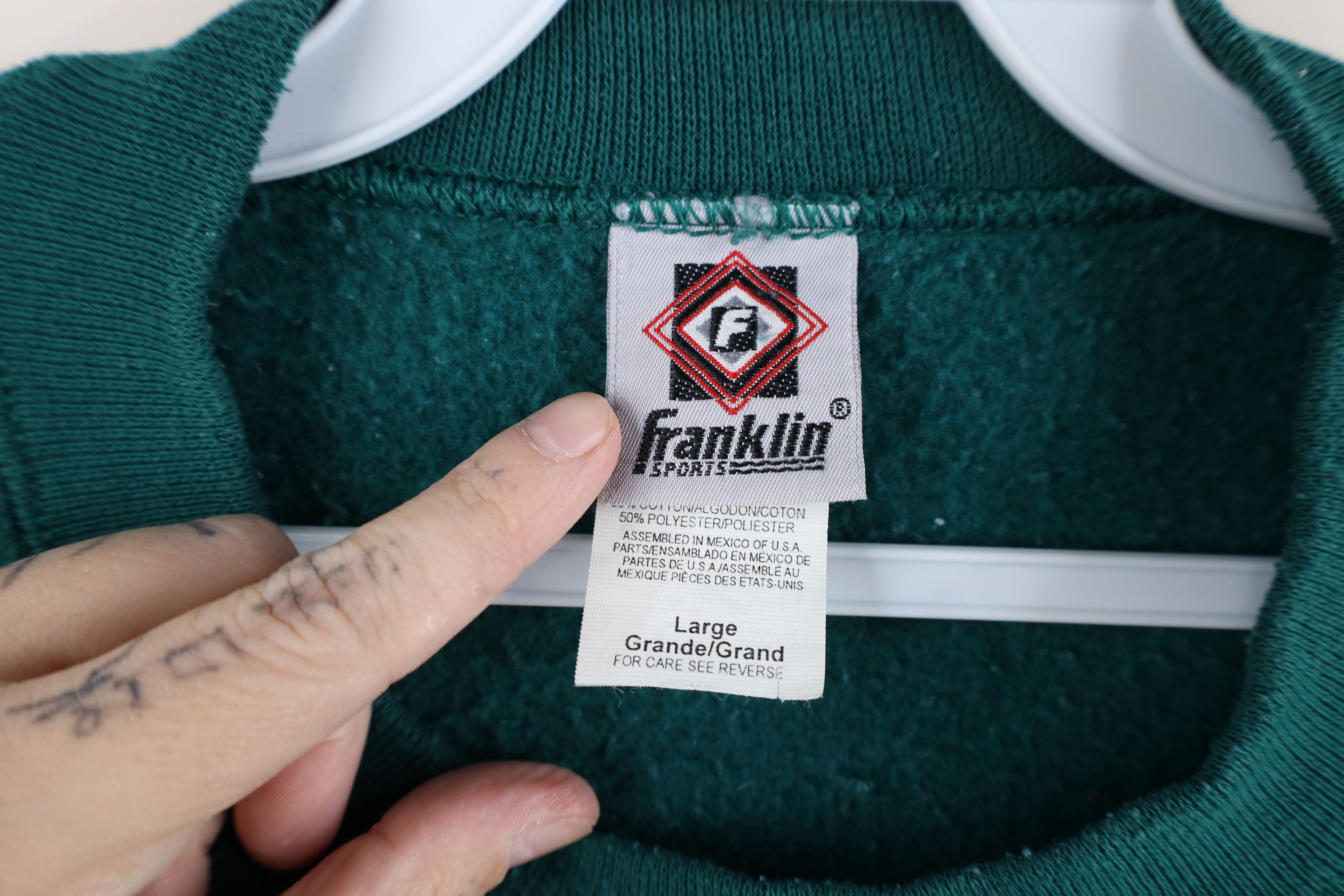 Vintage Vintage 90s Streetwear Blank Crewneck Sweatshirt Green Size US L / EU 52-54 / 3 - 4 Thumbnail