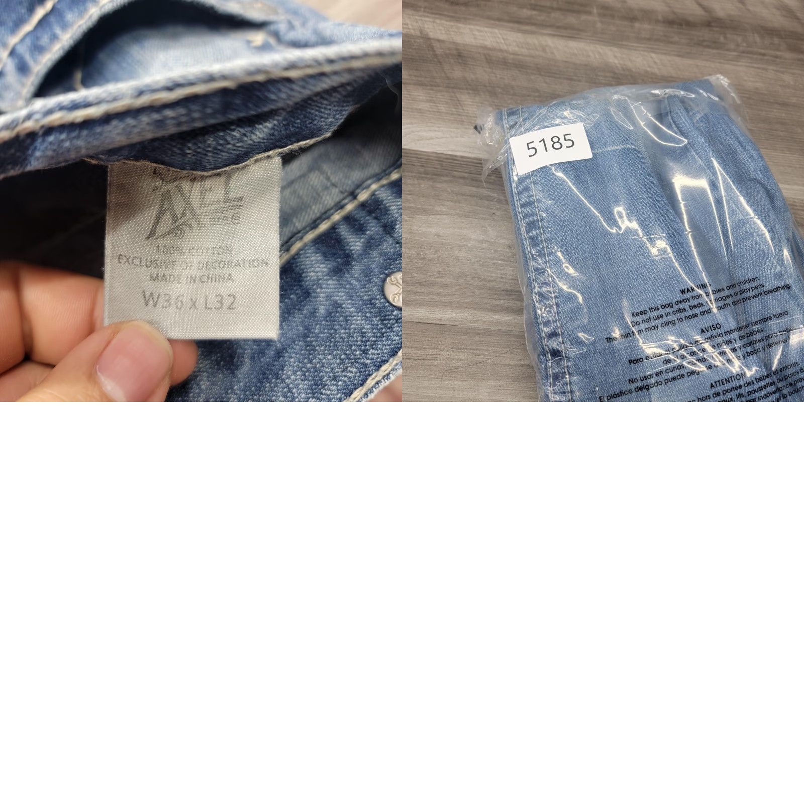 Denime Axel Jeans Mens 36x32 Light Wash Blue Volcott Vintage Bootcut Denim Pants Size US 36 / EU 52 - 10 Thumbnail