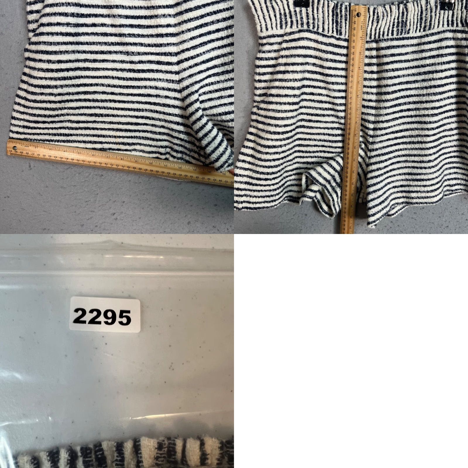 Lou & Grey Lou & Grey Womens Medium Striped Knit Shorts Black & White Cotton Blend Size 32" / US 10 / IT 46 - 8 Thumbnail