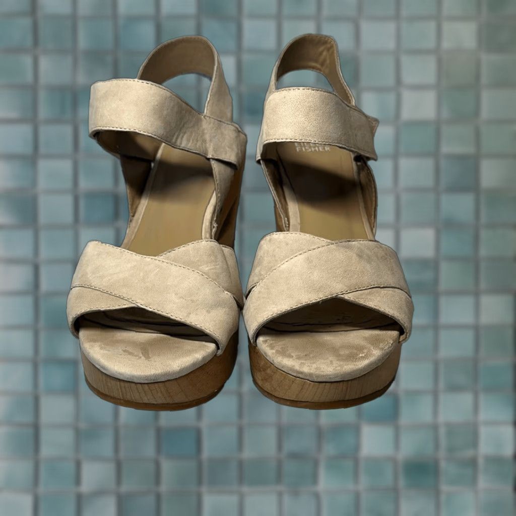Eileen Fisher Eileen Fisher Sandal Wedge Women's Leather Tan Studded Platform 10 Size US 10 / IT 40 - 1 Thumbnail