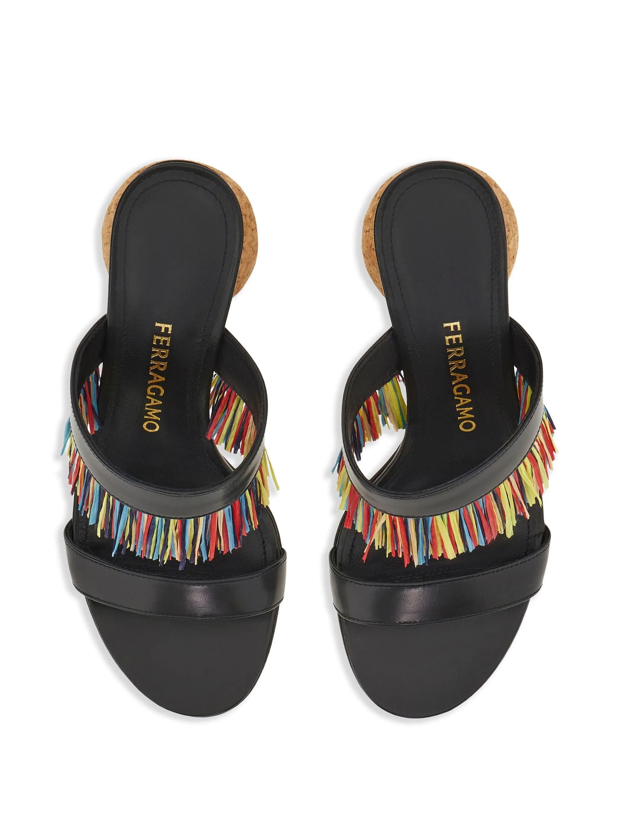Salvatore Ferragamo o1s1rm0526 Fer Fringed Sandals in Black Size US 10 / IT 40 - 4 Thumbnail