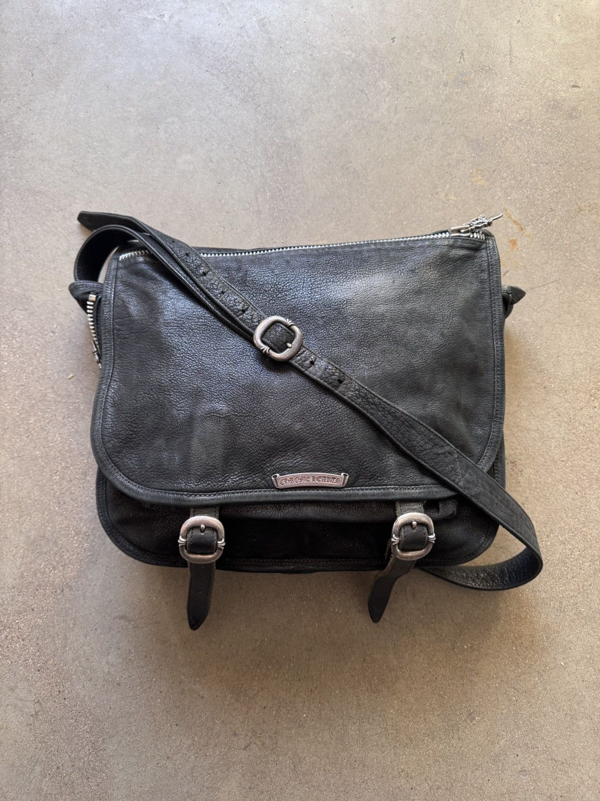 Chrome Hearts chrome hearts destroyer leather messenger bag | Grailed