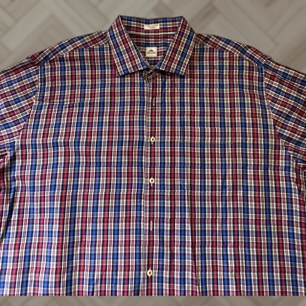Peter Millar Peter Millar Button Down Dress Shirt Men’s XL Red Plaid Long Sleeve Button-Down Collar/XL/Multicolor Size 46R - 1 Thumbnail
