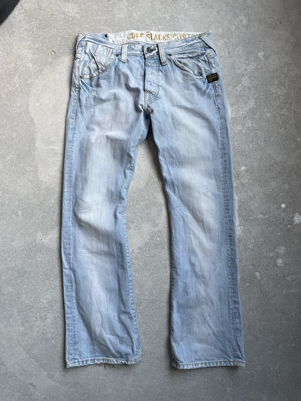 G-Star × Vintage Vintage G Star Raw blue denim jeans Size US 32 / EU 48 - 3 Thumbnail