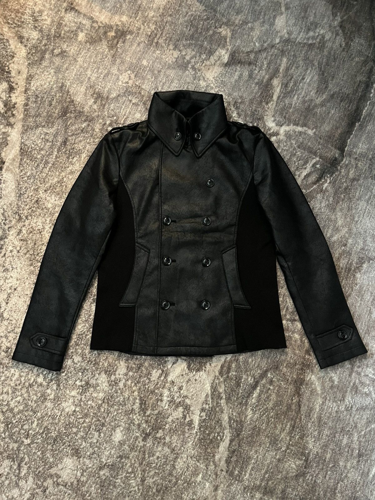 Civarize coated double breasted button up