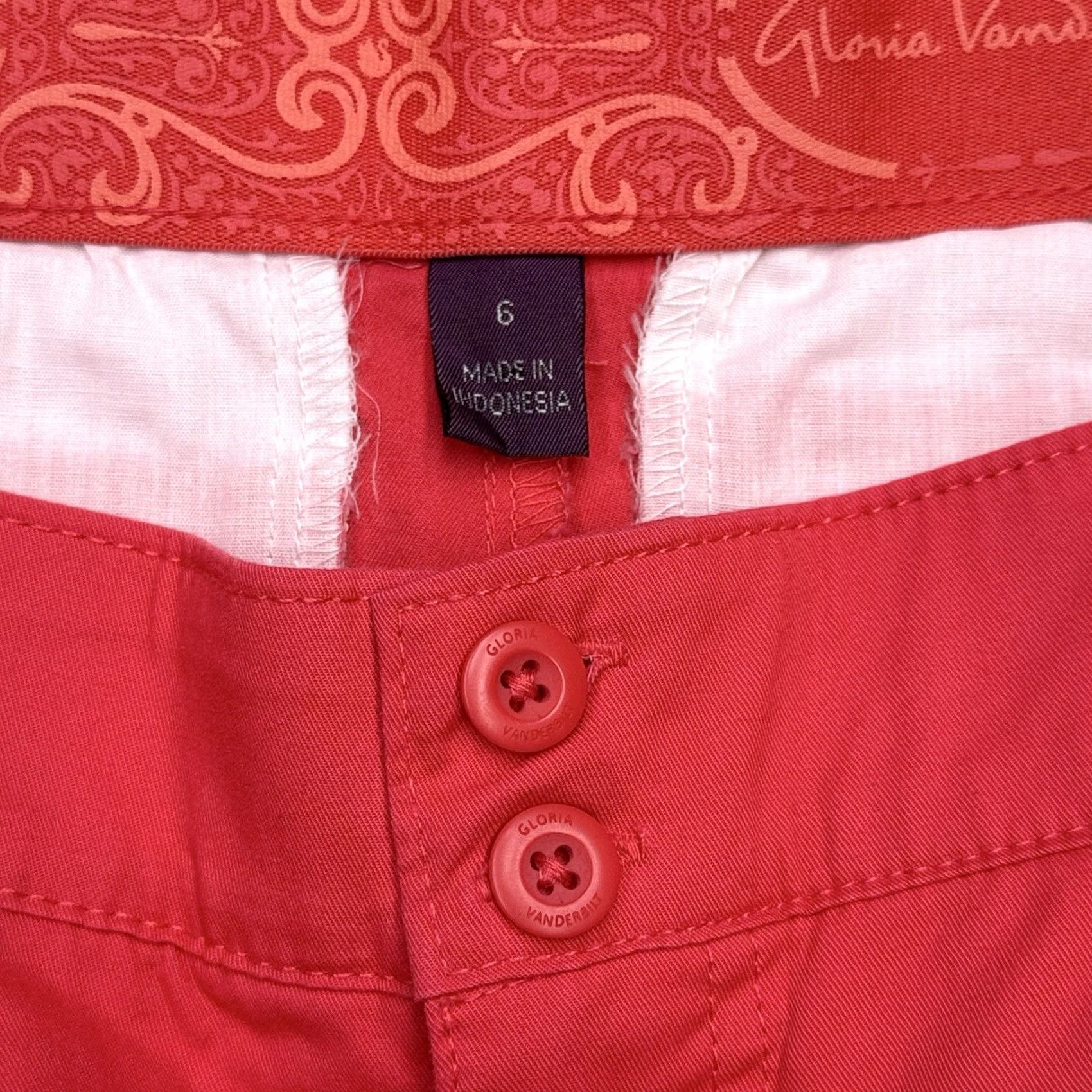Gloria Vanderbilt Gloria Vanderbilt Shorts Womens 6 Dragon Fruit Red Mid Rise Stretch New Size 28" / US 6 / IT 42 - 5 Thumbnail