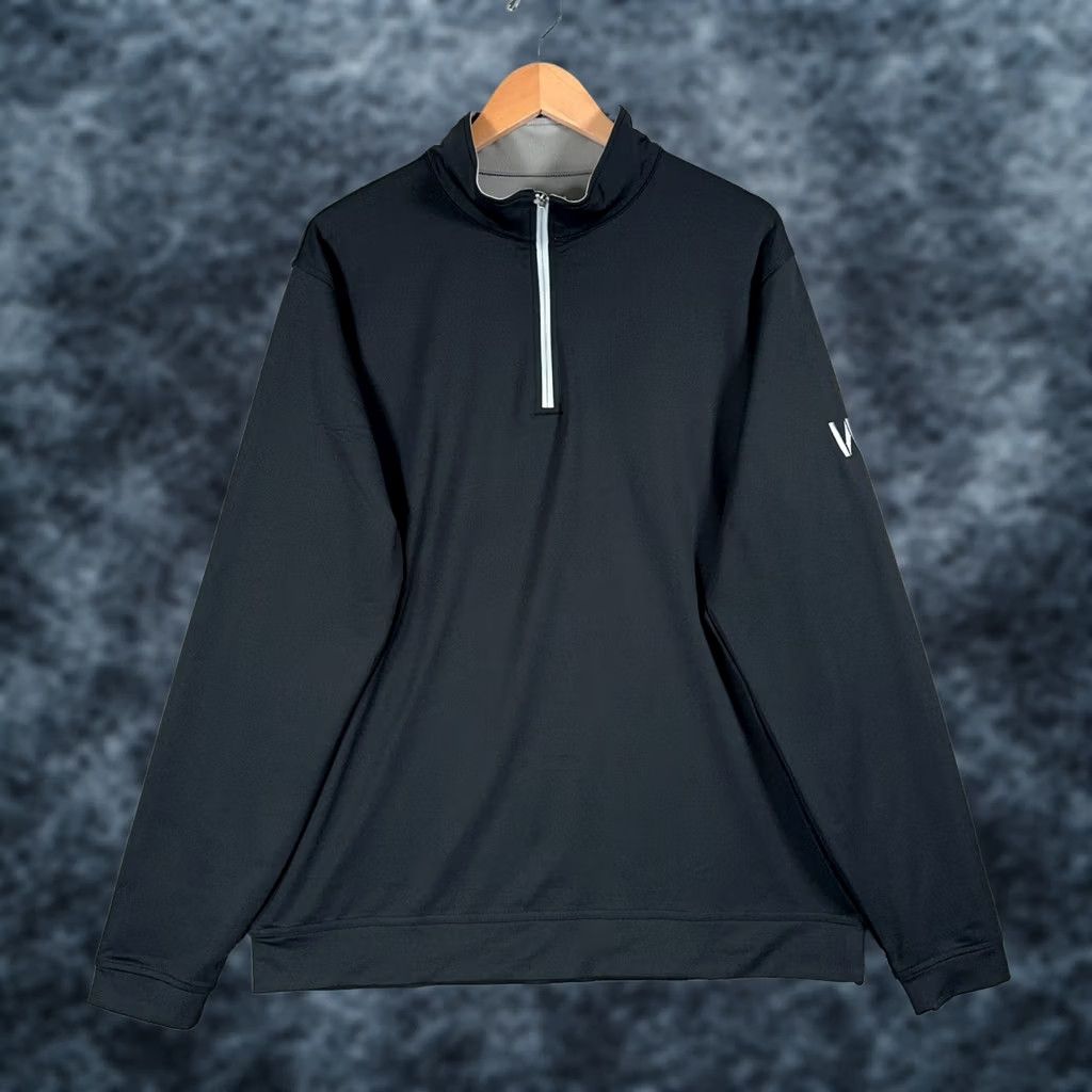 Peter Millar Peter Millar Perth Performance Quarter Zip Pullover Mens XL Black White Electric Mock Neck 1/4 Zip Golf Pullover Logo Long Sleeve Casual Shirt Size US XL / EU 56 / 4 - 1 Thumbnail