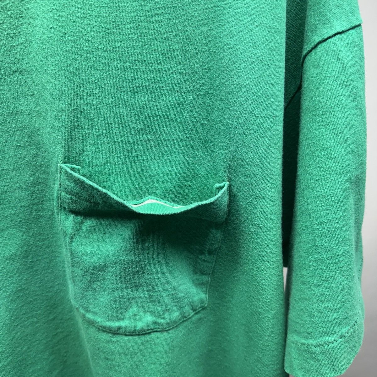 Vintage 90s Faded Green Thrashed Blank Shirt ERD Grunge Chrome Size US L / EU 52-54 / 3 - 6 Thumbnail
