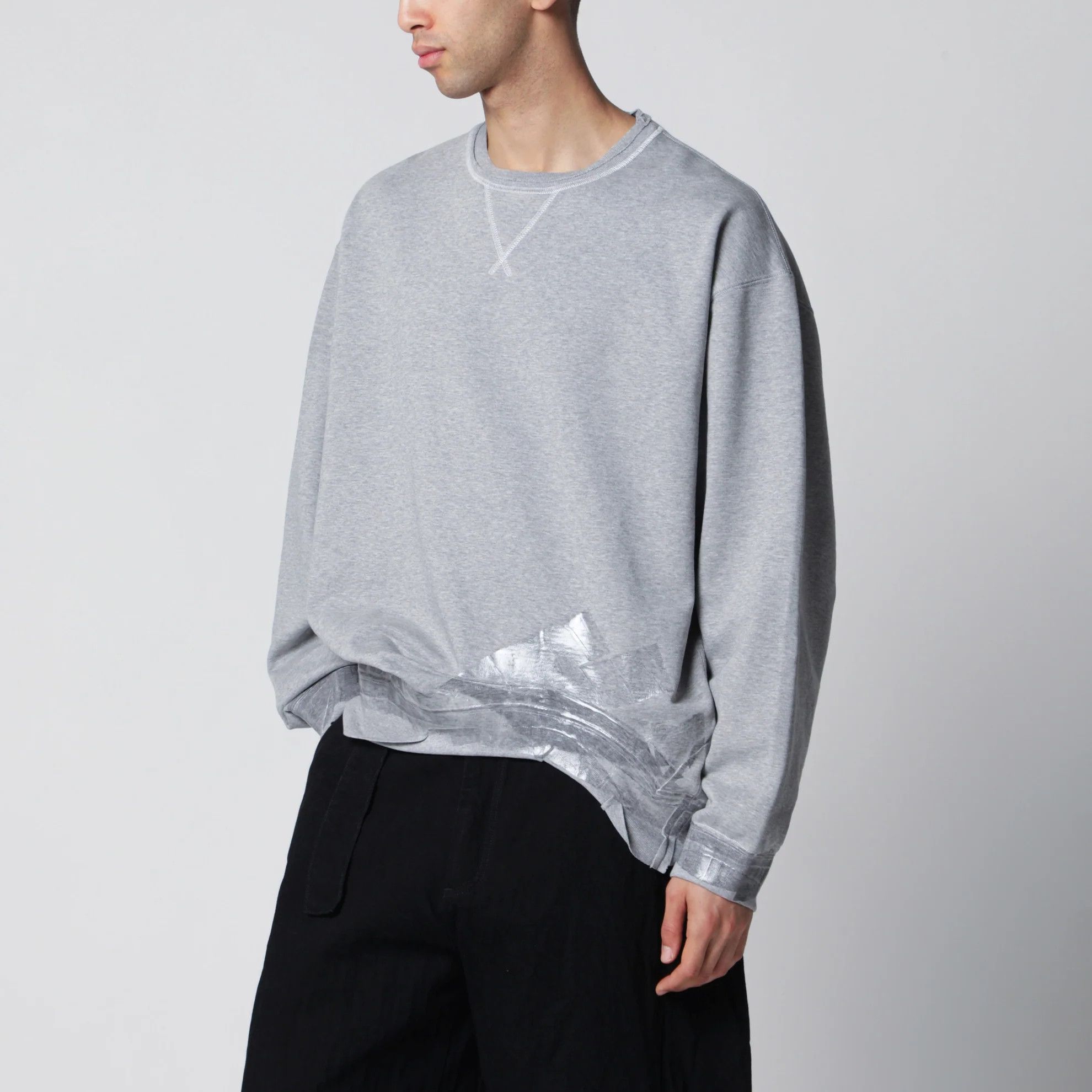 Maison Margiela o1d2blof0526 Cotton Jersey Sweatshirt in Gray Size US M / EU 48-50 / 2 - 1 Thumbnail