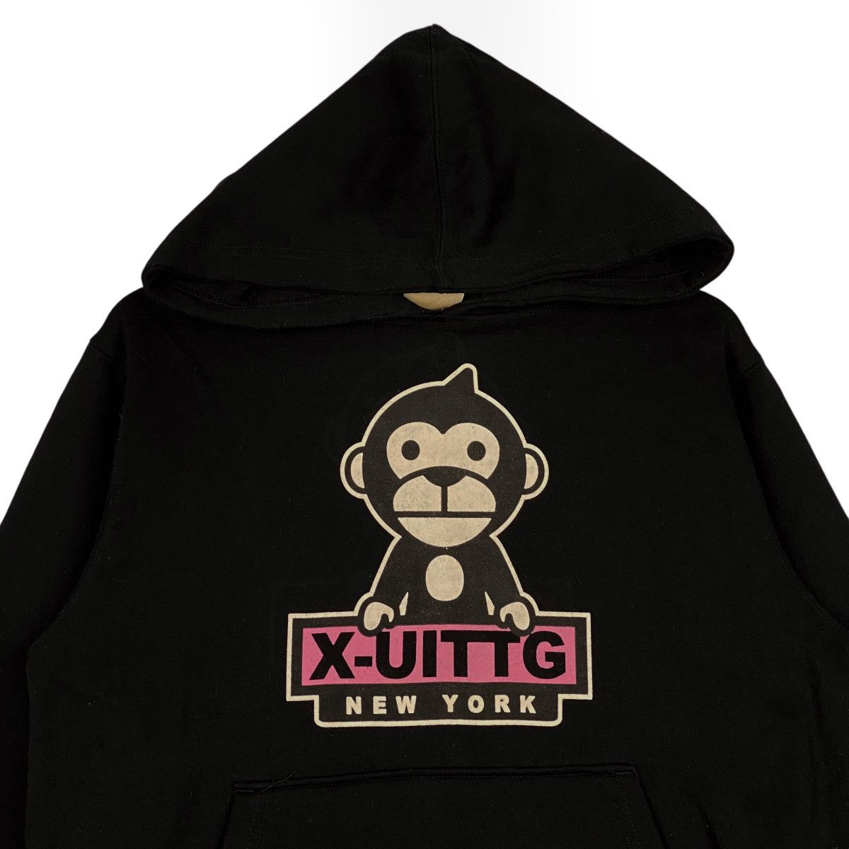 Vintage Vintage X-Uittg Printed Hoodie Black Pullover Jumper Size M Size US M / EU 48-50 / 2 - 4 Thumbnail