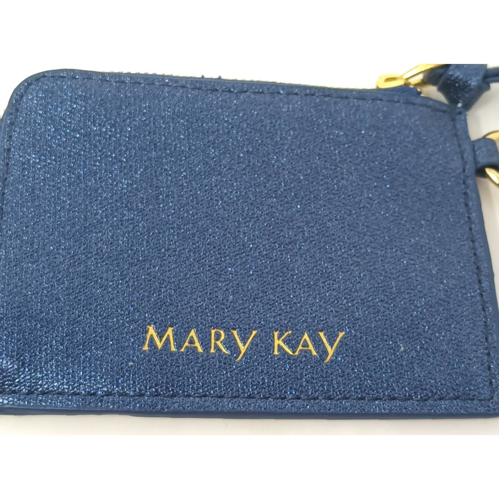 Vintage Mary Kay Blue Coin Pouch Purse Wallet Gold Heart Retired Pouch Wallet Women XS Blue Coins Zip-Around Credit Card Folding Size ONE SIZE - 7 Thumbnail