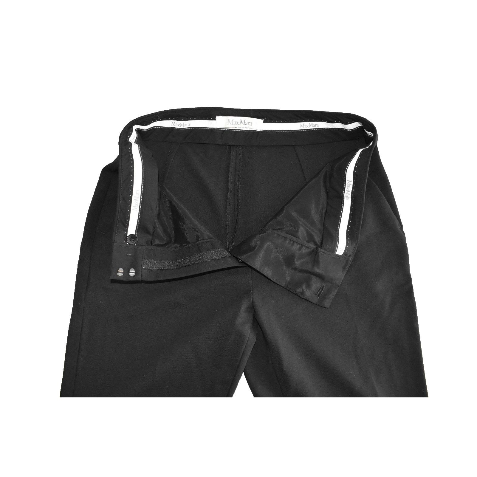 Max Mara MAX MARA Black Stretchy Classic Trouser Dress Pants Size M Size 29" - 3 Thumbnail