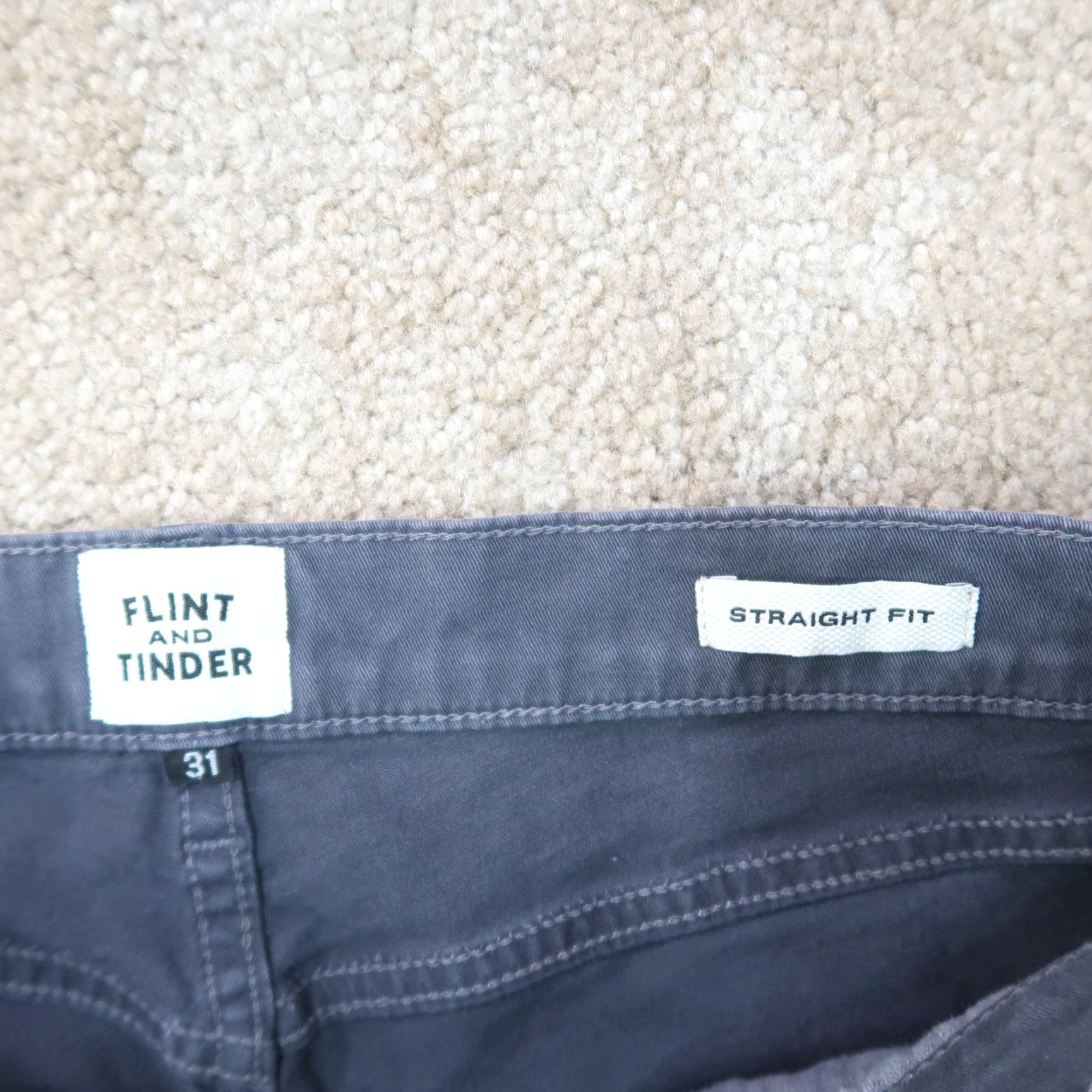 Flint And Tinder Flint And Tinder Chino Pants Blue Straight Leg 31x30 Mens Regular 5-Pocket Cotton Spandex Size US 31 - 4 Thumbnail