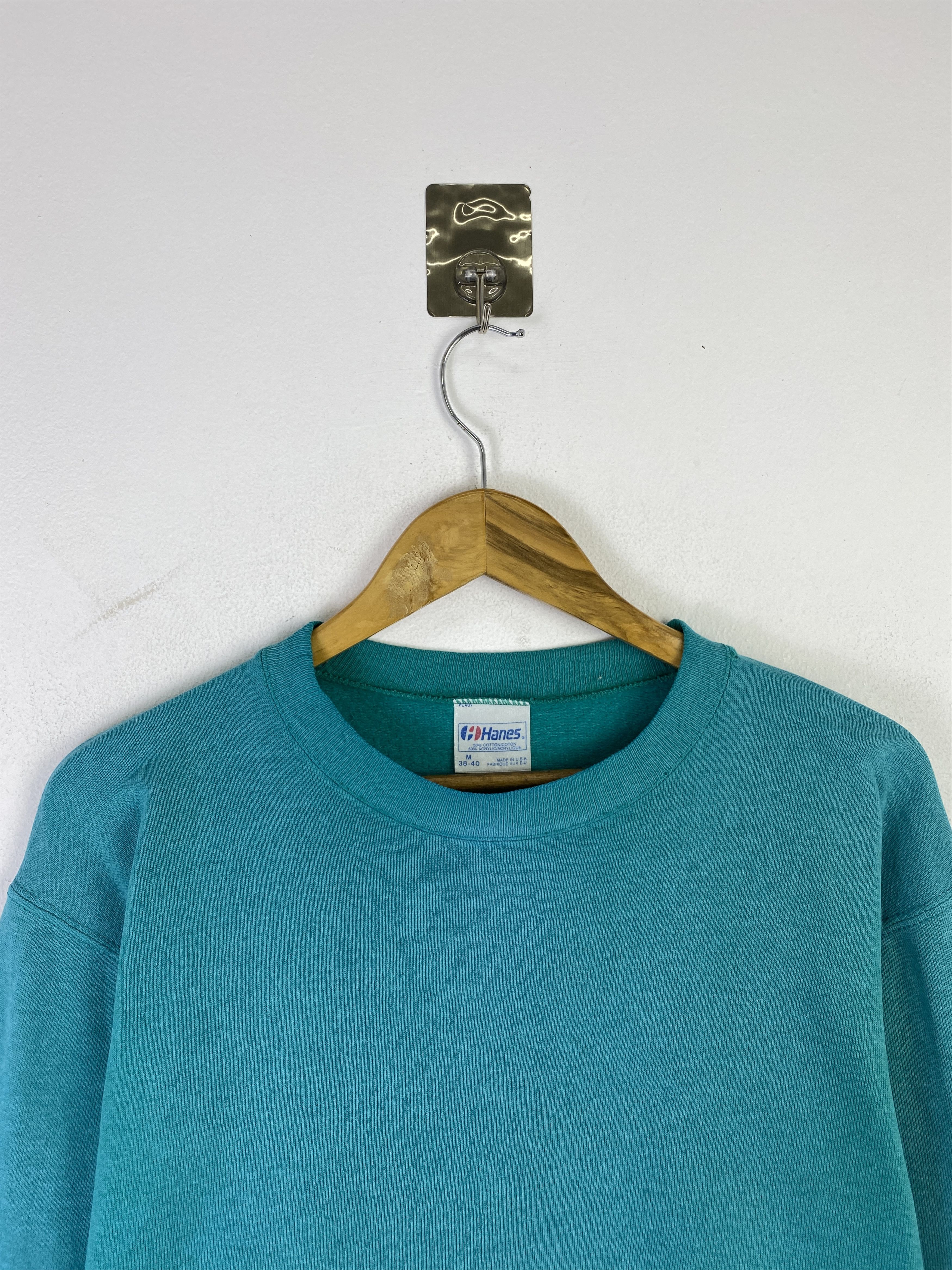 Hanes Vintage 90s Hanes Plain Crewneck Pullover Sweatshirt SH0361 Size US M / EU 48-50 / 2 - 2 Thumbnail