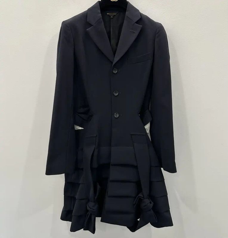 Comme des Garcons Comme des Garçons Stylish Navy Wool Coat 0089 Size XS / US 0-2 / IT 36-38 - 1 Thumbnail