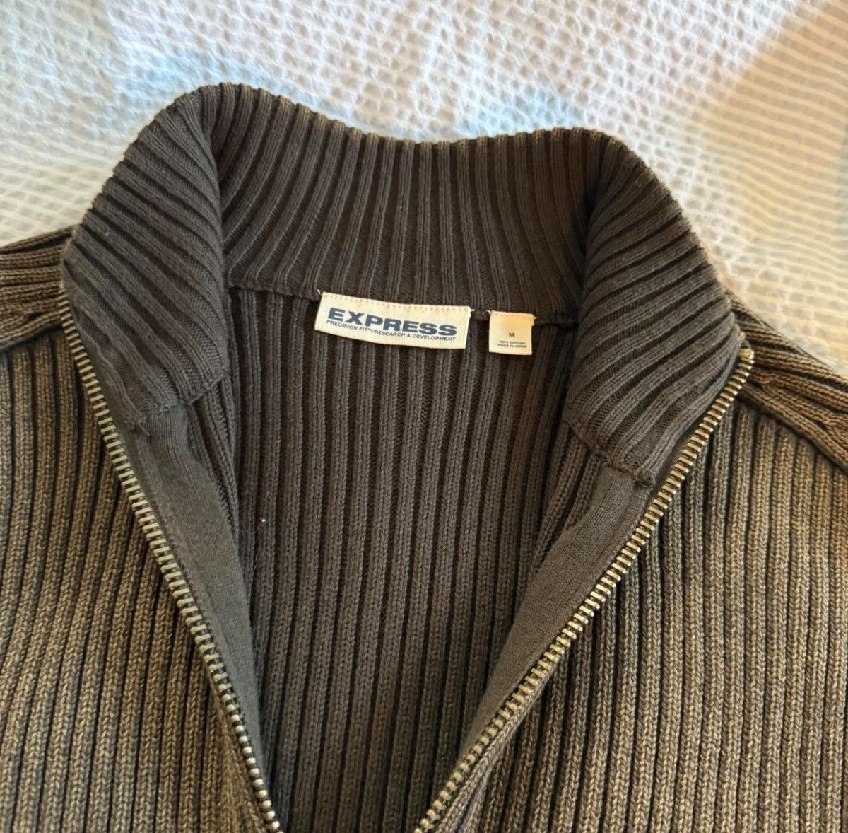 Express Express Two-Way Zip Heavy Knit Sweater Size US M / EU 48-50 / 2 - 2 Thumbnail