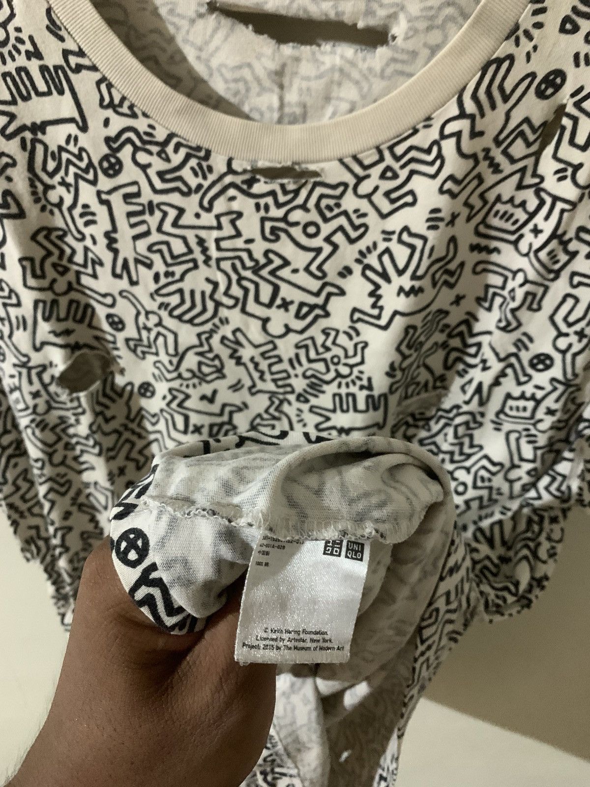 Keith Haring AOP Keith Haring By Uniqlo Distressed Tee Shirt Size US M / EU 48-50 / 2 - 8 Thumbnail