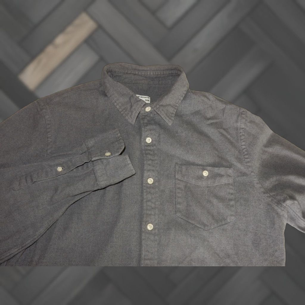 Club Monaco VINTAGE Club Monaco Men's Shirt Long Sleeve Button-Up Size Large Gray Denim Slim Size US L / EU 52-54 / 3 - 1 Thumbnail