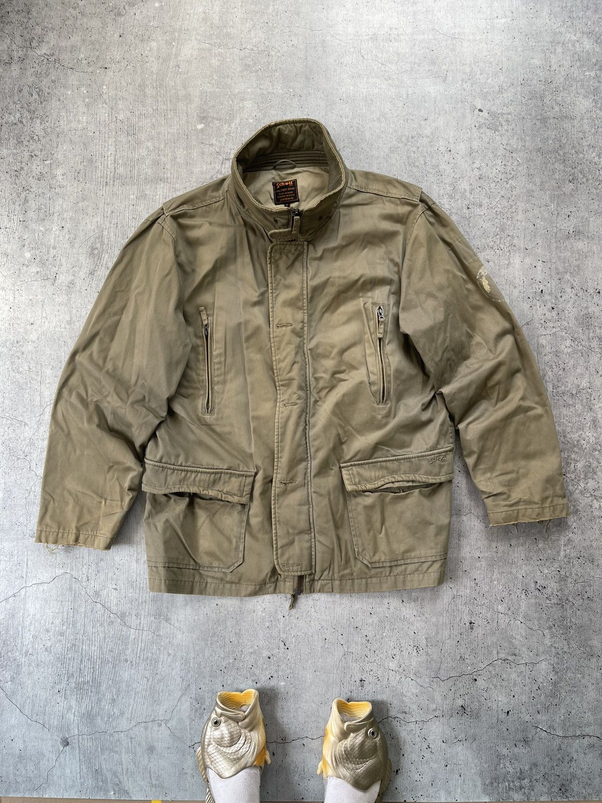 Other Vintage Schoot NYC Military USA Multi Pocket Jacket Size US XL / EU 56 / 4 - 2 Thumbnail