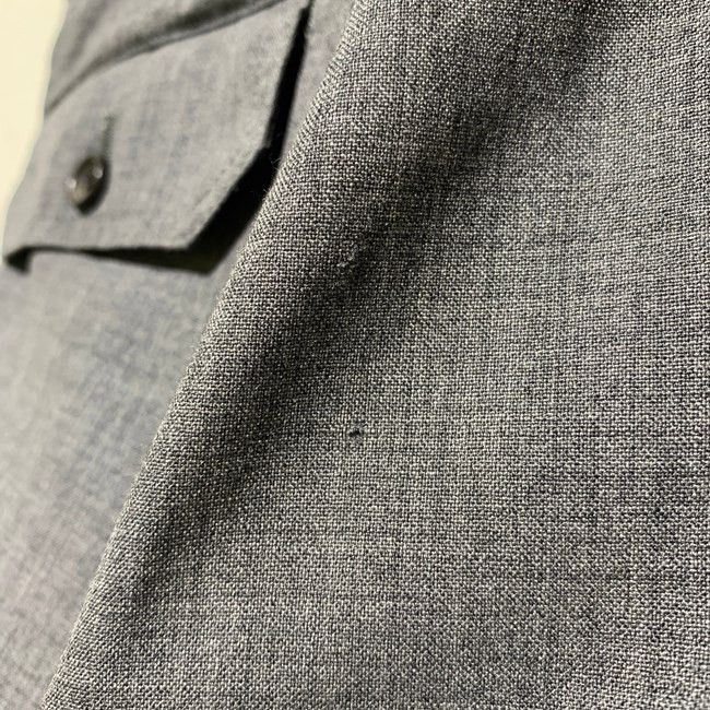 Casual Pants Slacks Wool Bottoms Plain Zip Fly Gray