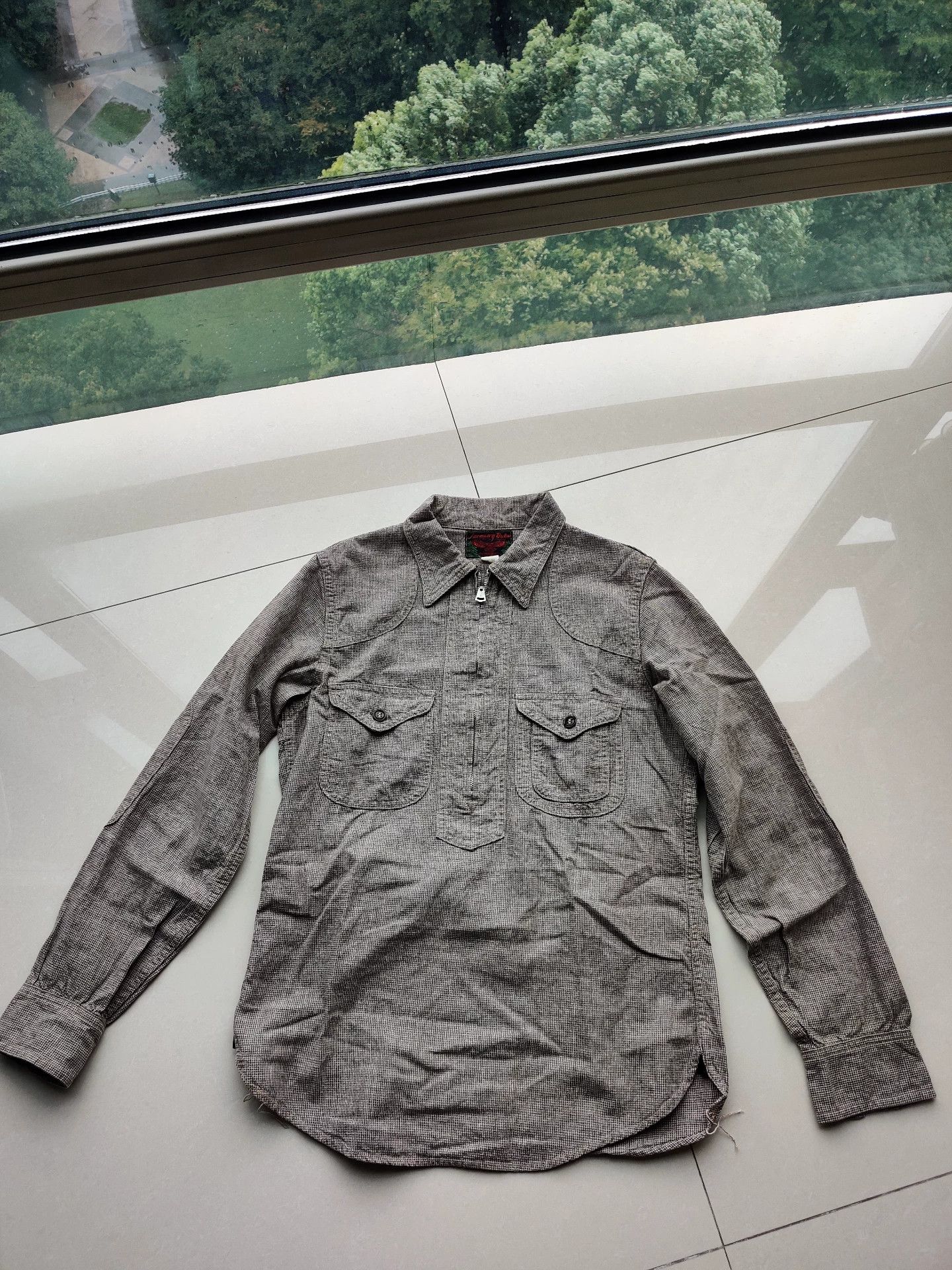 Freewheelers Stylish Checked Shirt with Zipper Detail Size US M / EU 48-50 / 2 - 1 Thumbnail