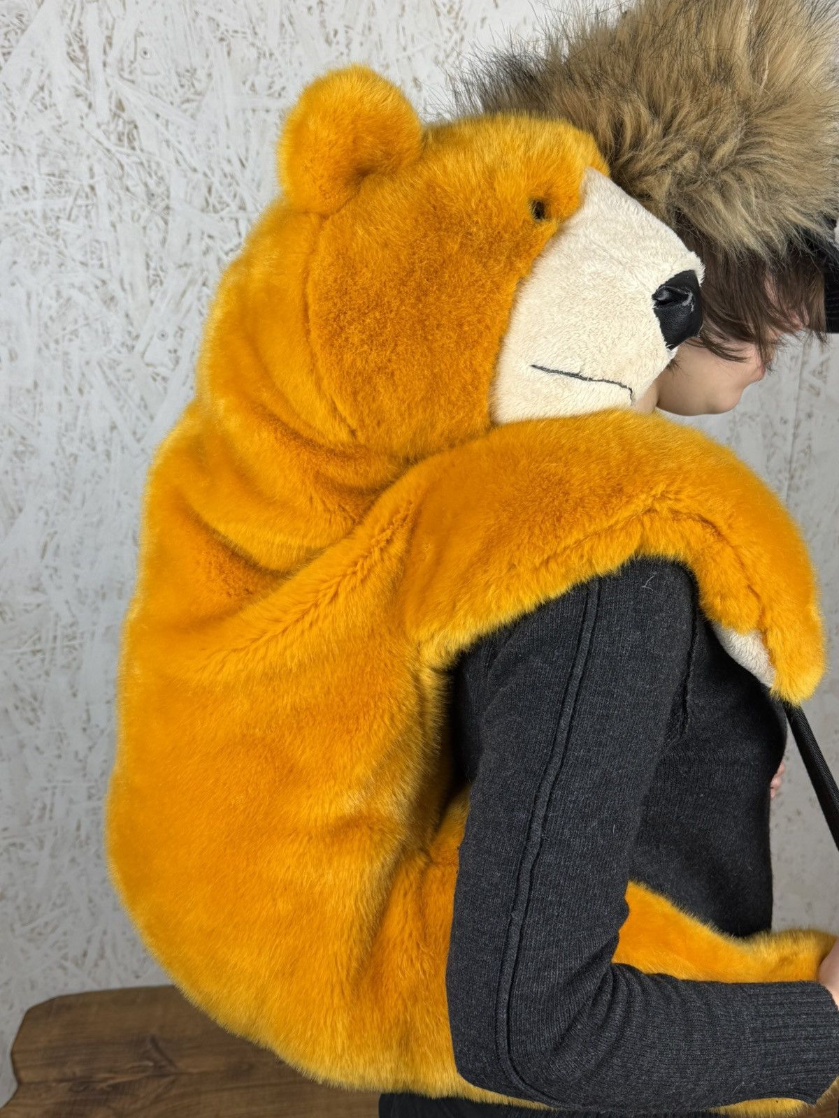 Dolce & Gabbana Dolce & Gabbana Faux Fur Teddy Bear Animal Backpack Orange Size ONE SIZE - 2 Thumbnail