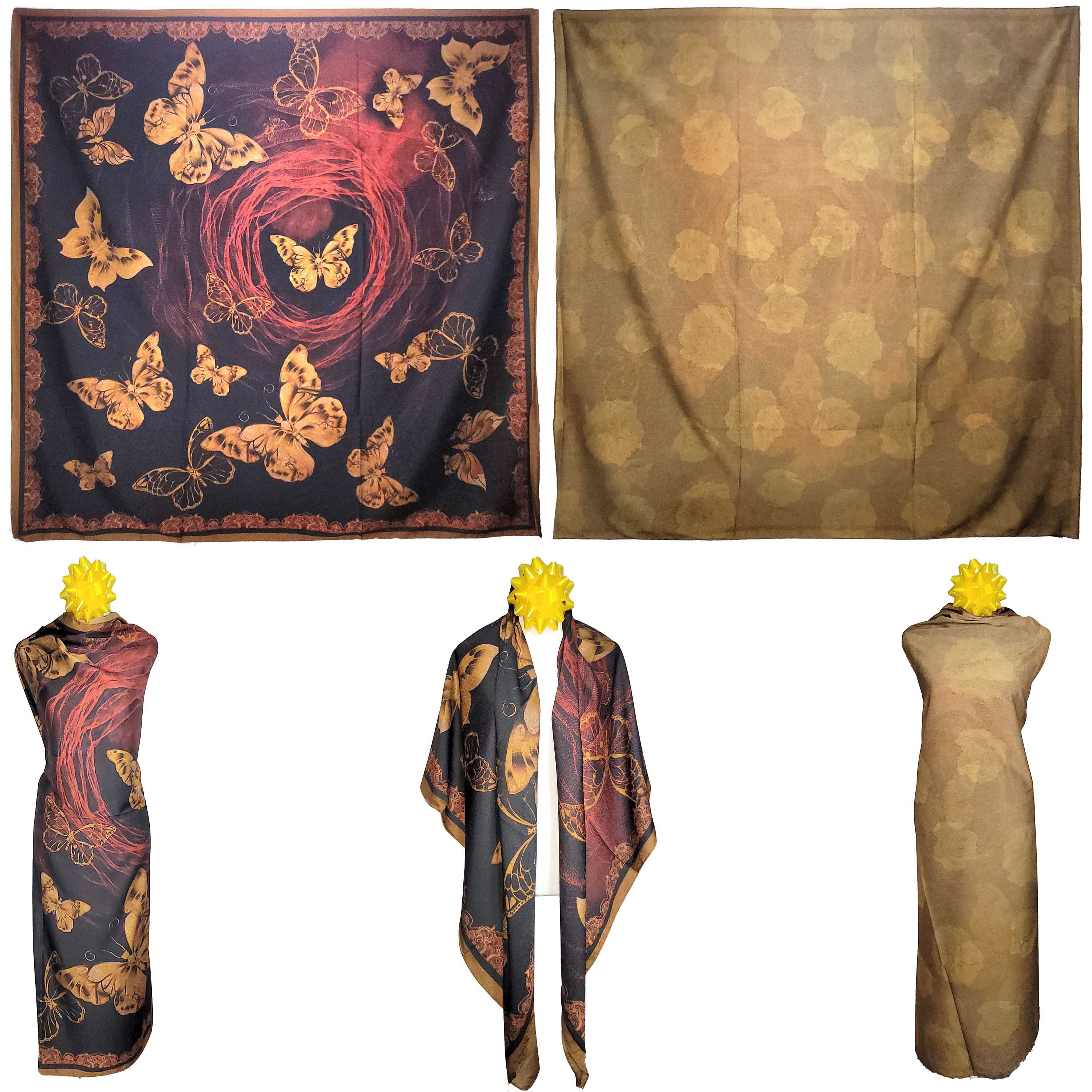 Other NWT Double Sided Silk Scarf 52"x52" Large Square Wrap 3249 Size ONE SIZE - 1 Thumbnail
