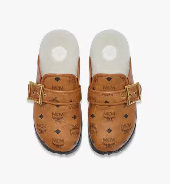 MCM o1mt1gz0125 Flat Mules In Shearling in Brown/White Size US 11.5 / IT 41.5 - 5 Thumbnail
