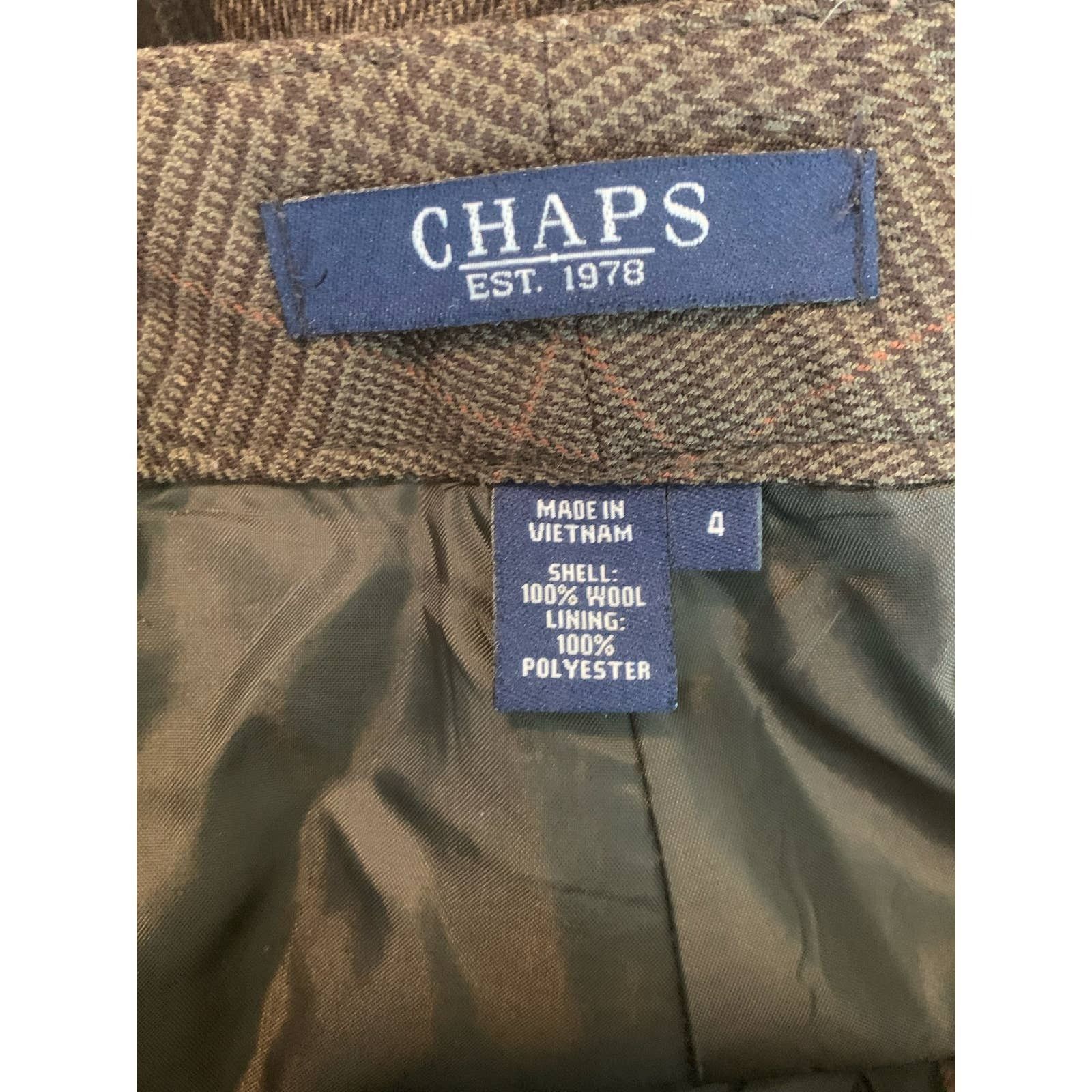 Chaps Chaps green plaid wool straight legs vintage pants size 4 Size 27" / US 4 / IT 40 - 3 Thumbnail