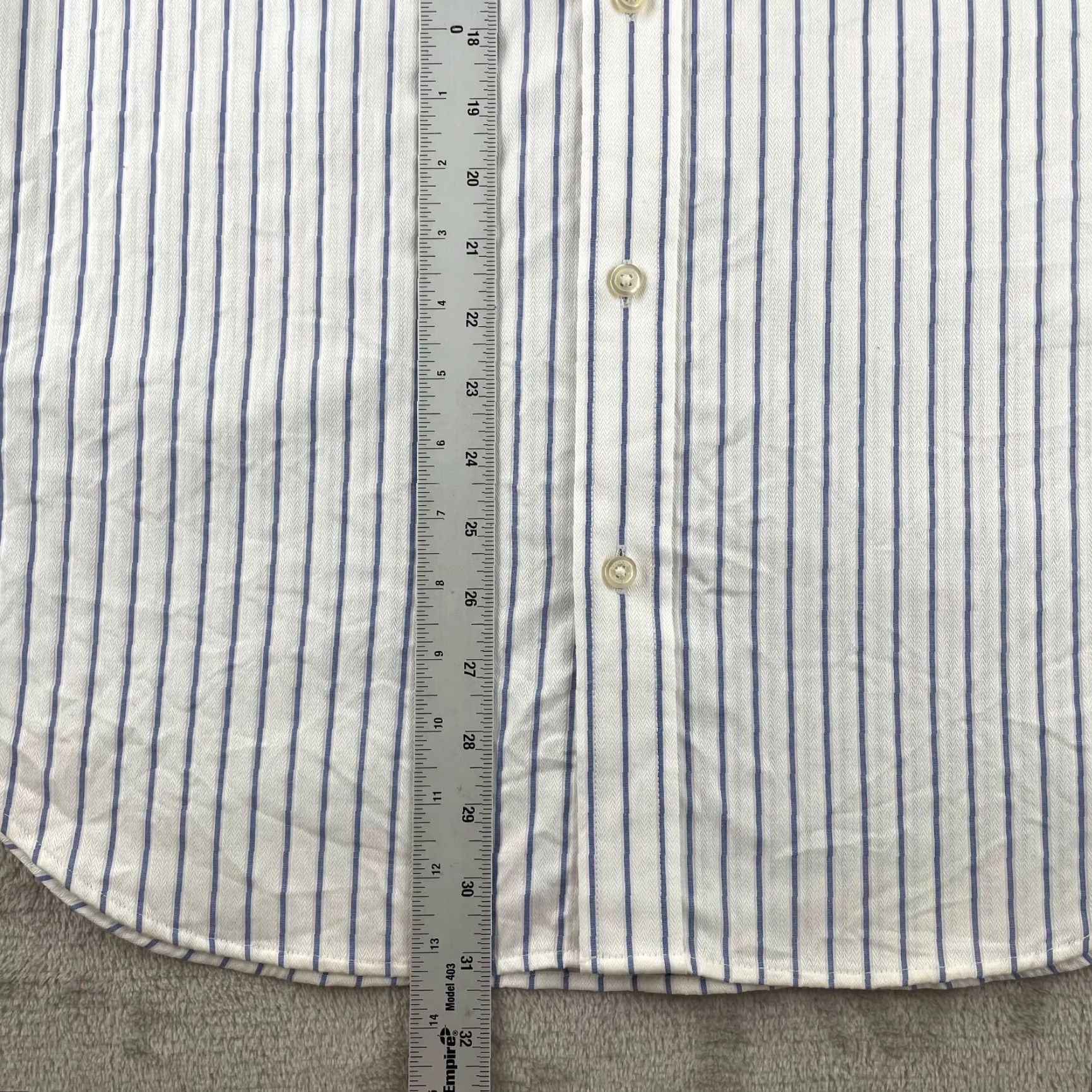 Banana Republic Banana Republic Shirt Men Large White Striped Non Iron Slim Fit Long Sleeve Size US L / EU 52-54 / 3 - 6 Thumbnail