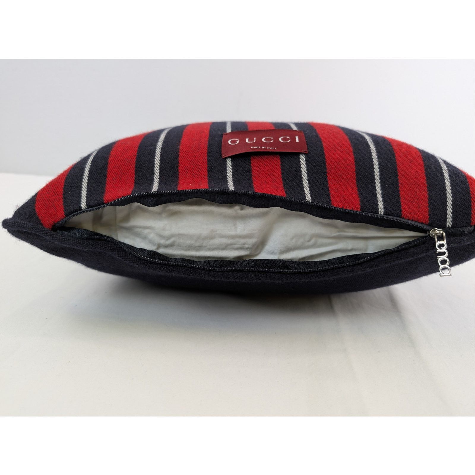 Gucci o1rshd1 Size: OS / Web Wool Cushion Pillow in Green / Red Size ONE SIZE - 13 Thumbnail