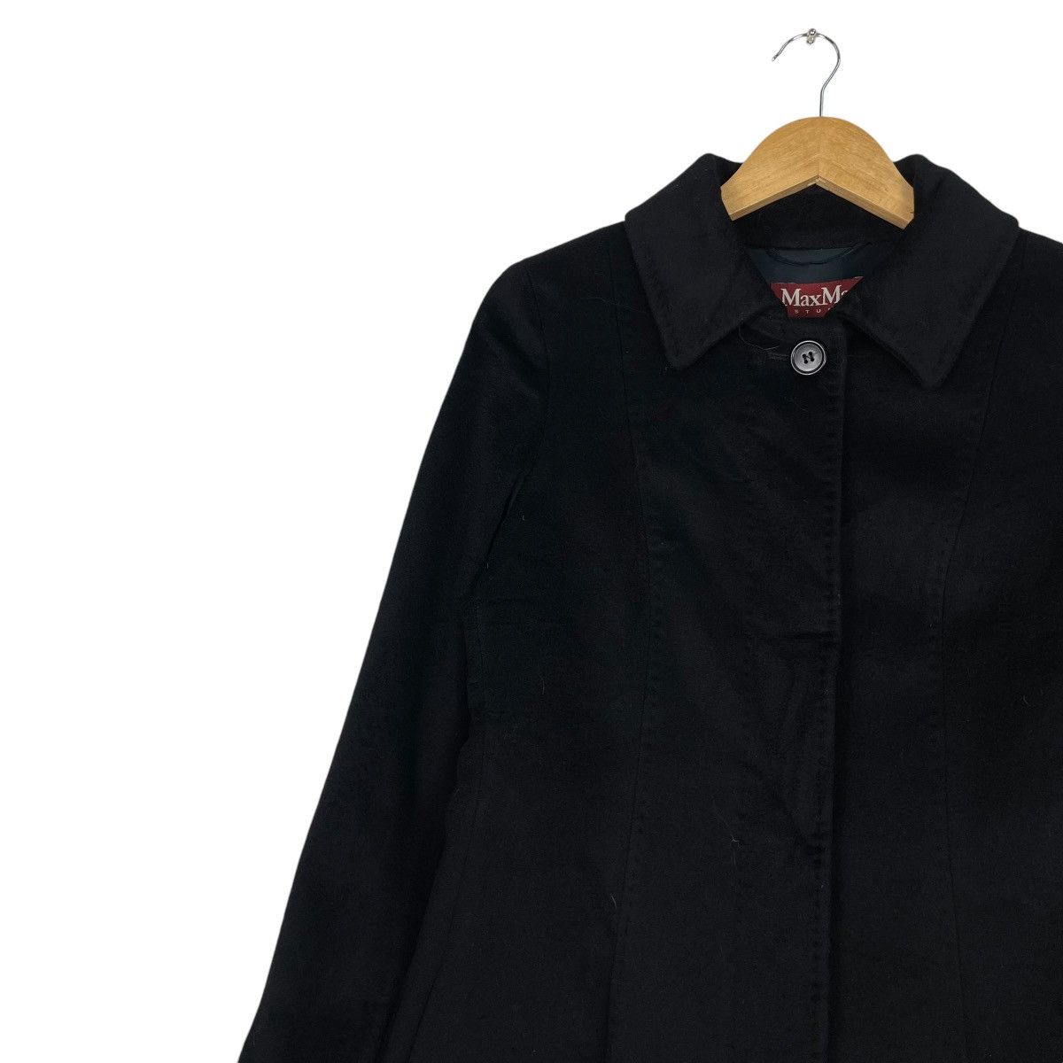 Designer × Max Mara 💥MAX MARA STUDIO BLACK PARKA JACKET Size S / US 4 / IT 40 - 8 Thumbnail