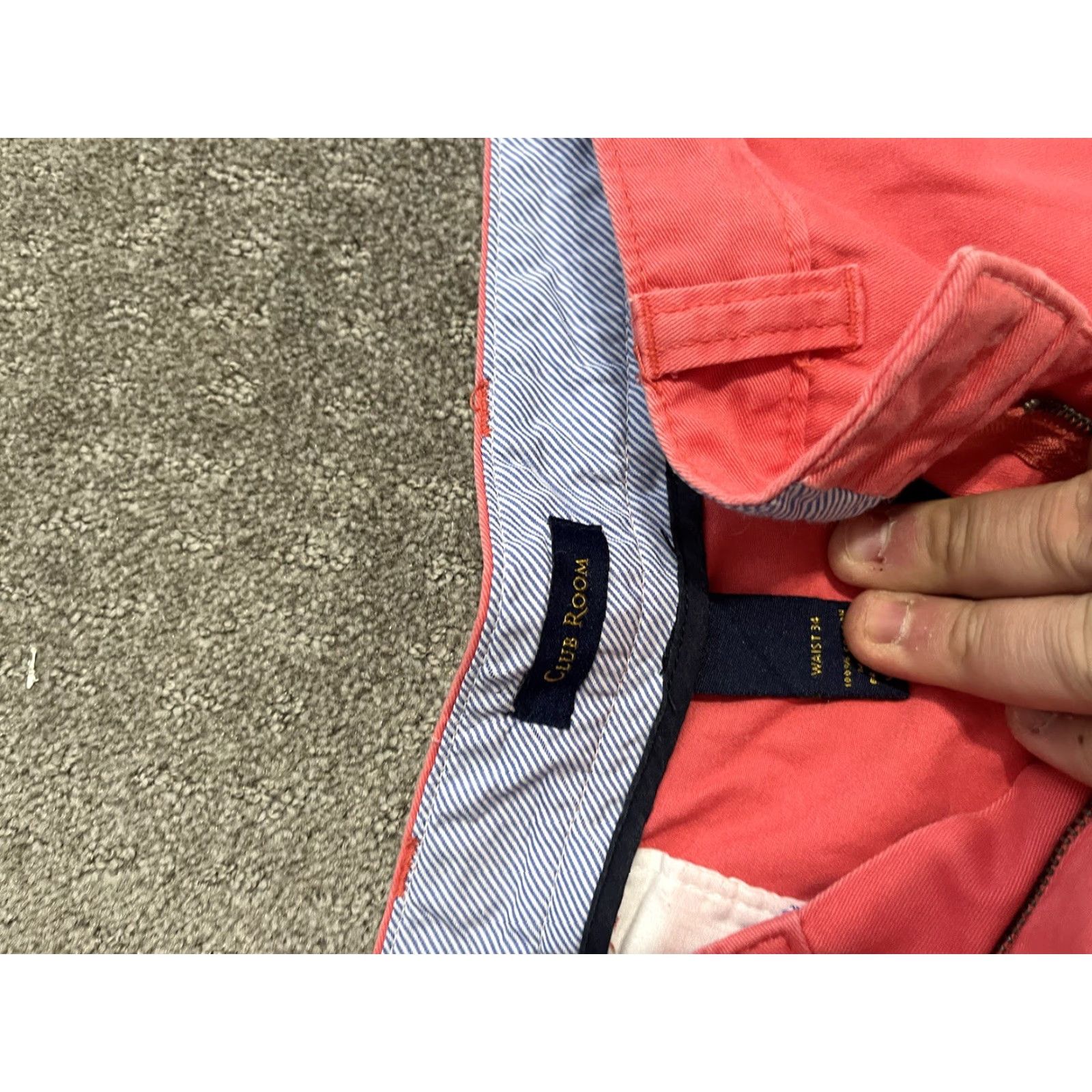 Club Room Club Room Chino Shorts Bermuda Mens Slim/Classic Fit Zip Pockets Salmon Size 34 Size US 34 / EU 50 - 3 Thumbnail