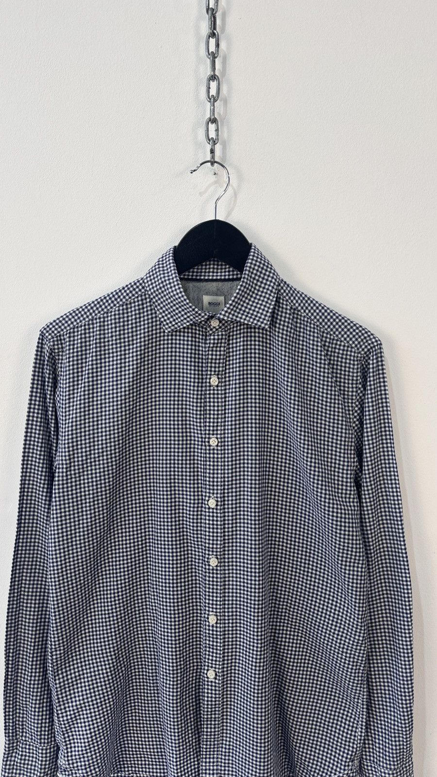 Boggi Boggi Milano Shirt M Gingham Check Easy Formal Custom Fit Size US M / EU 48-50 / 2 - 6 Thumbnail