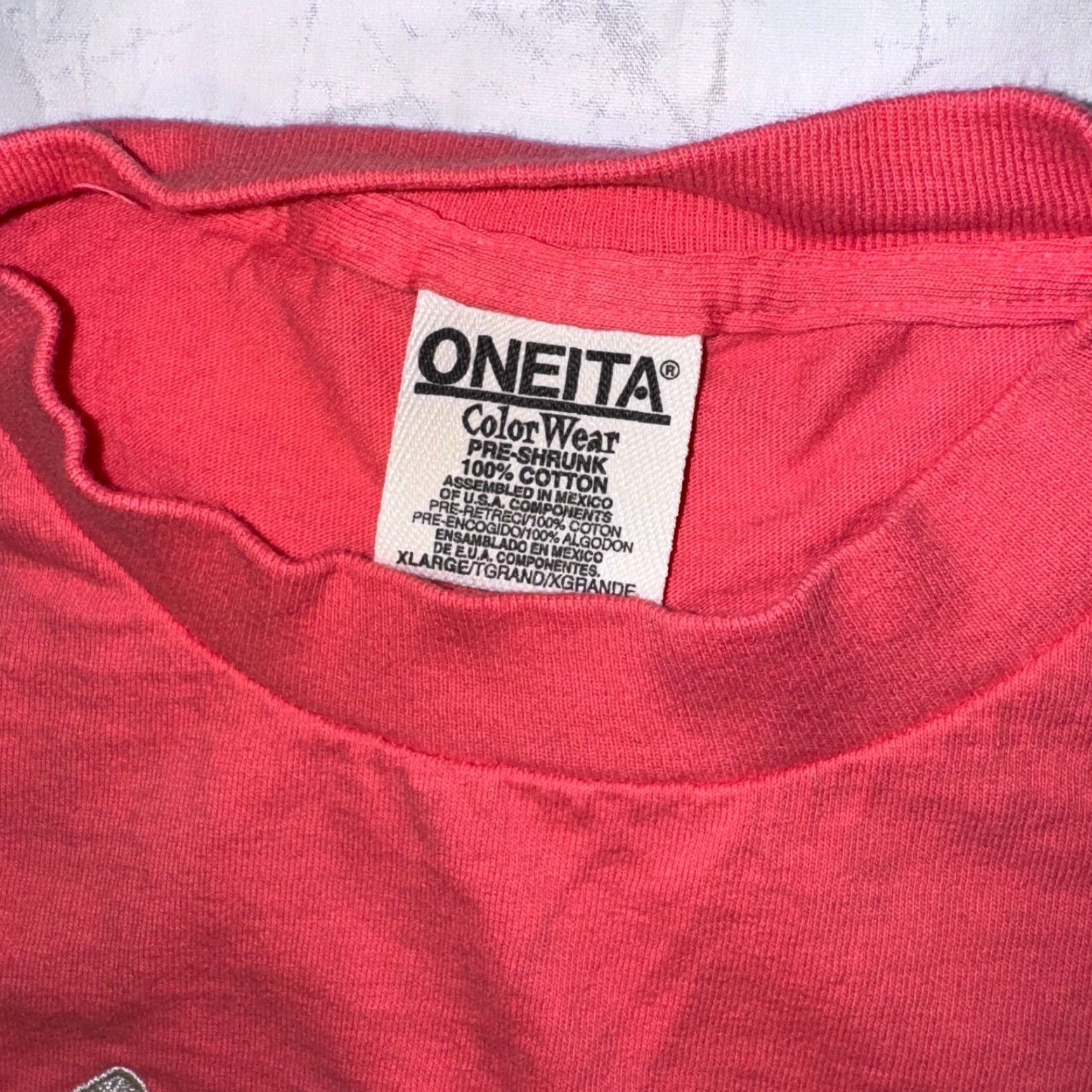 Vintage VINTAGE Oneita Tshirt Logo Shirt Womens XL Pink Size XL / US 12-14 / IT 48-50 - 3 Thumbnail