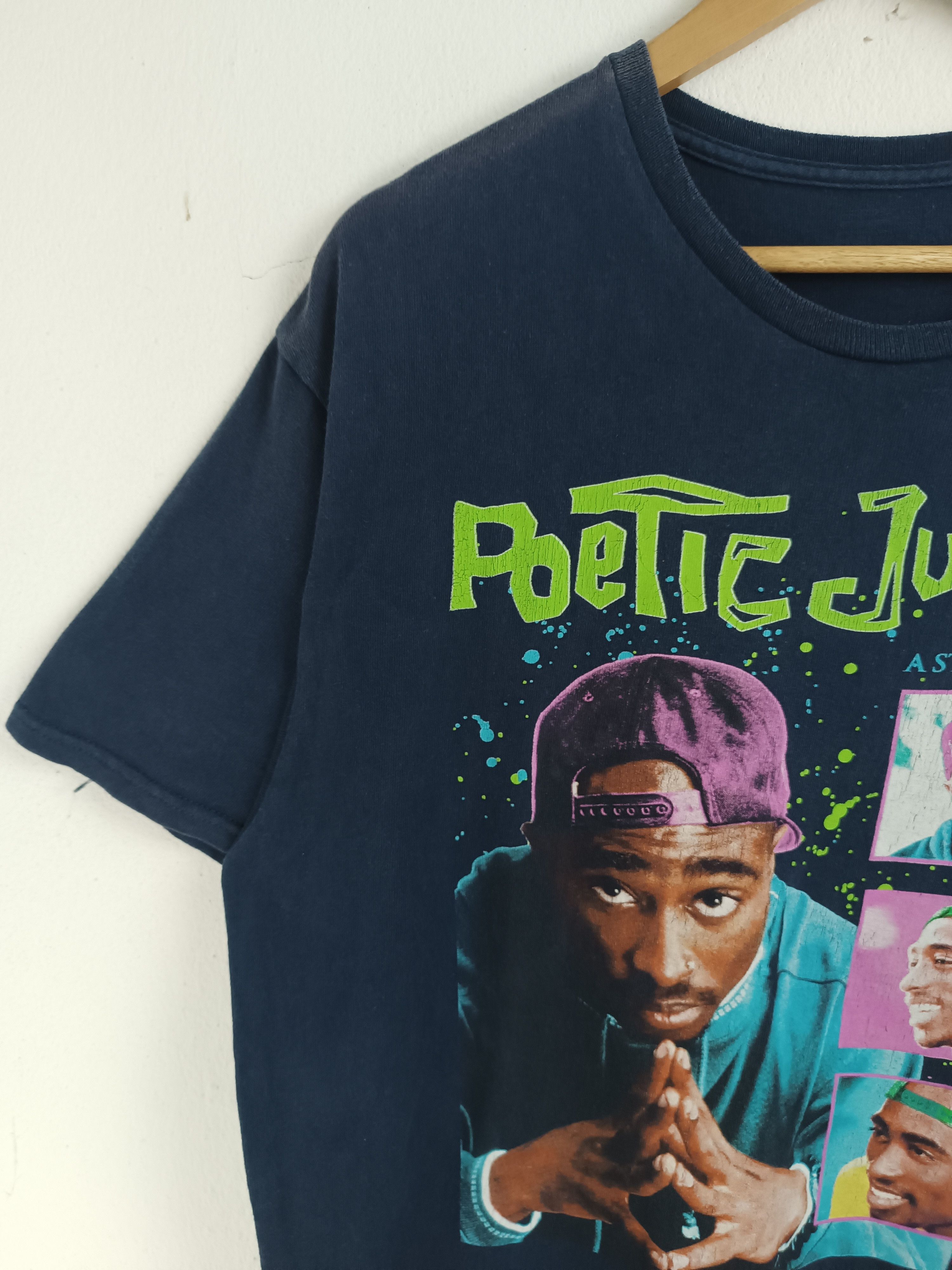 Rap Tees VINTAGE FADED POETIC JUSTICE TUPAC SHAKUR T biggie snoop dre Size US L / EU 52-54 / 3 - 5 Thumbnail
