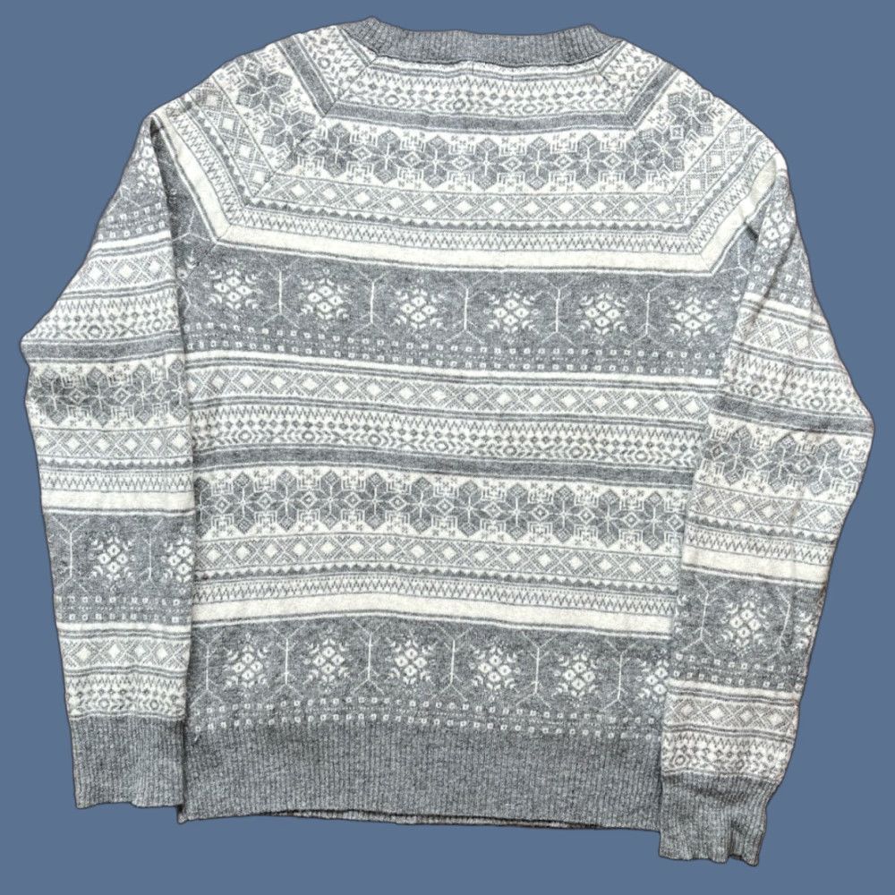 J.Crew J.CREW Women’s Fair Isle Sweater Crew Neck Gray / White Cashmere Wool Size M Pullover Shirts Womens Size M / US 6-8 / IT 42-44 - 1 Thumbnail
