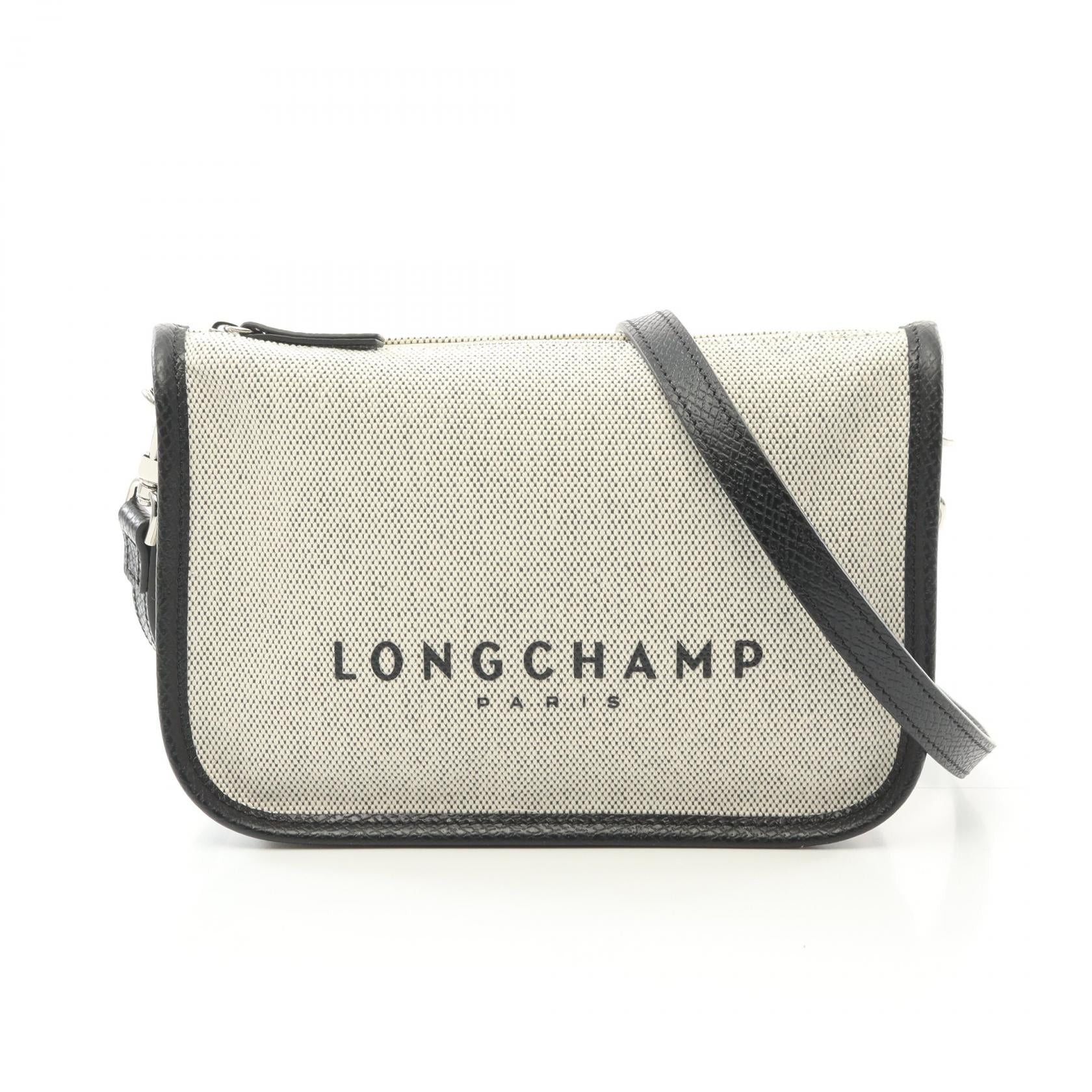 Longchamp Longchamp Essential S Crossbody Bag Shoulder Fabric Leather Beige Black Size ONE SIZE - 1 Thumbnail