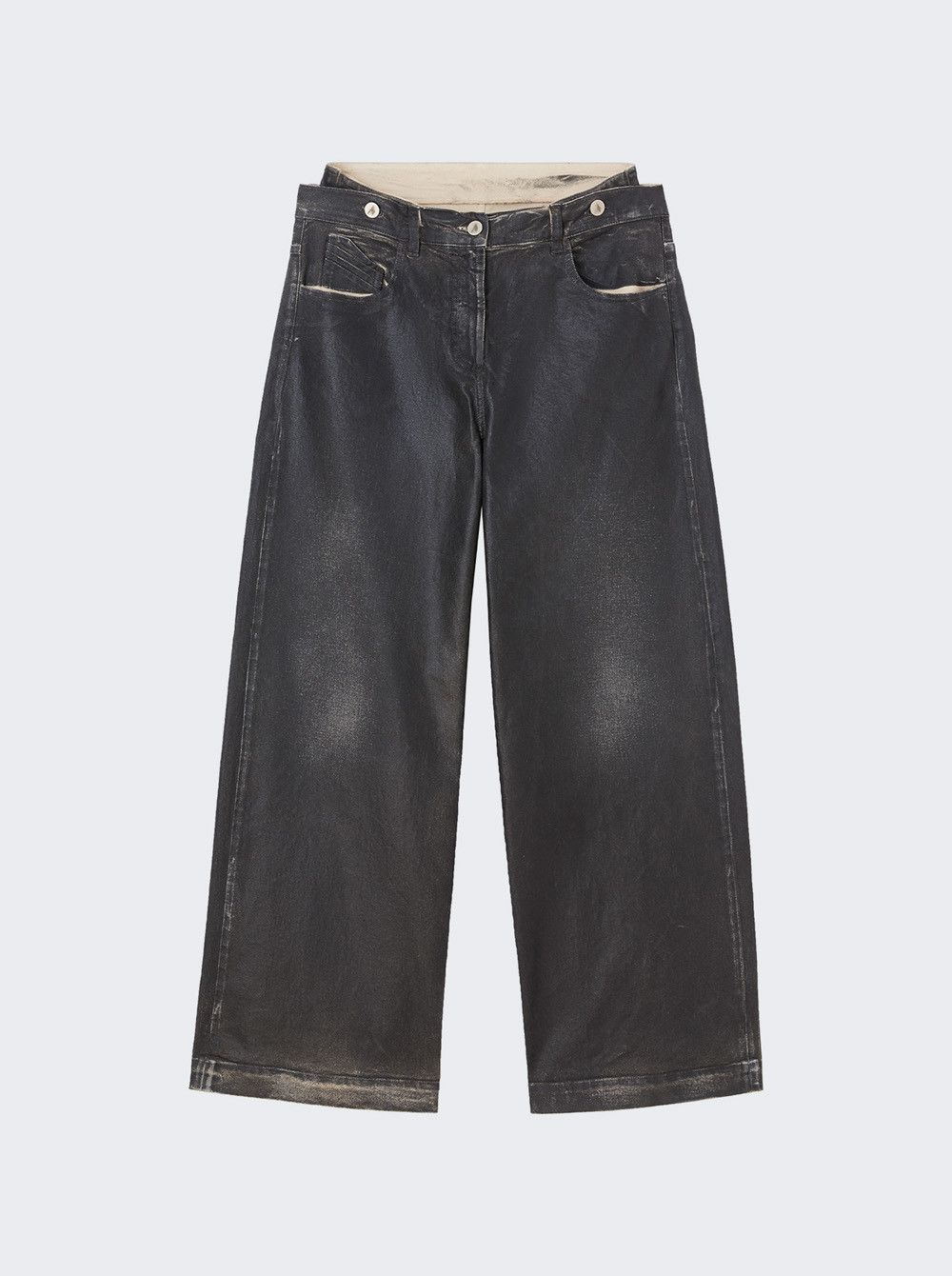 The Attico o1mle0526 Wide Leg Jeans in Navy Blue Size 27" / US 4 / IT 40 - 1 Thumbnail