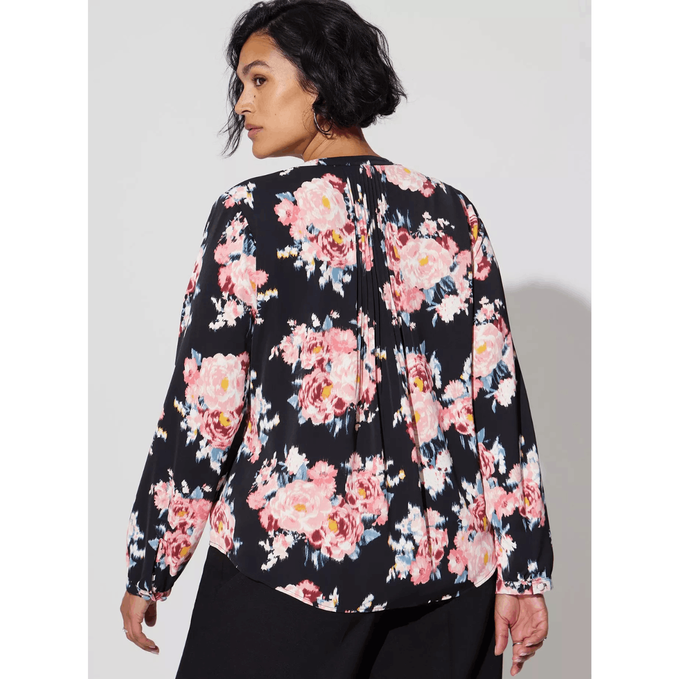 Torrid Torrid Studio Crepe De Chine Button Front Floral Blouse Size XS / US 0-2 / IT 36-38 - 3 Thumbnail