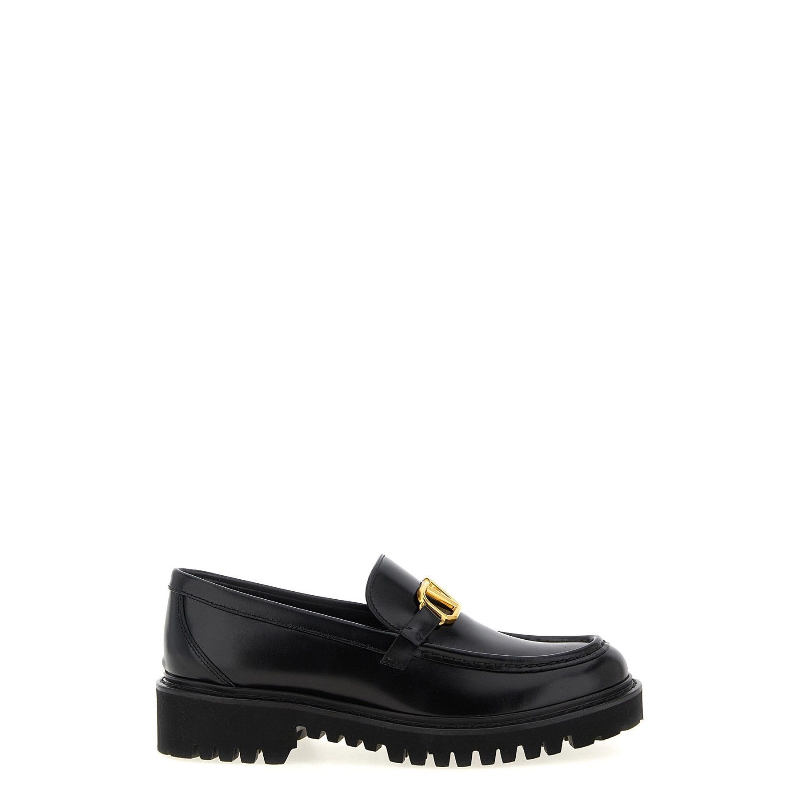 VALENTINO GARAVAN Women's Black Leather Loafers New & Authen