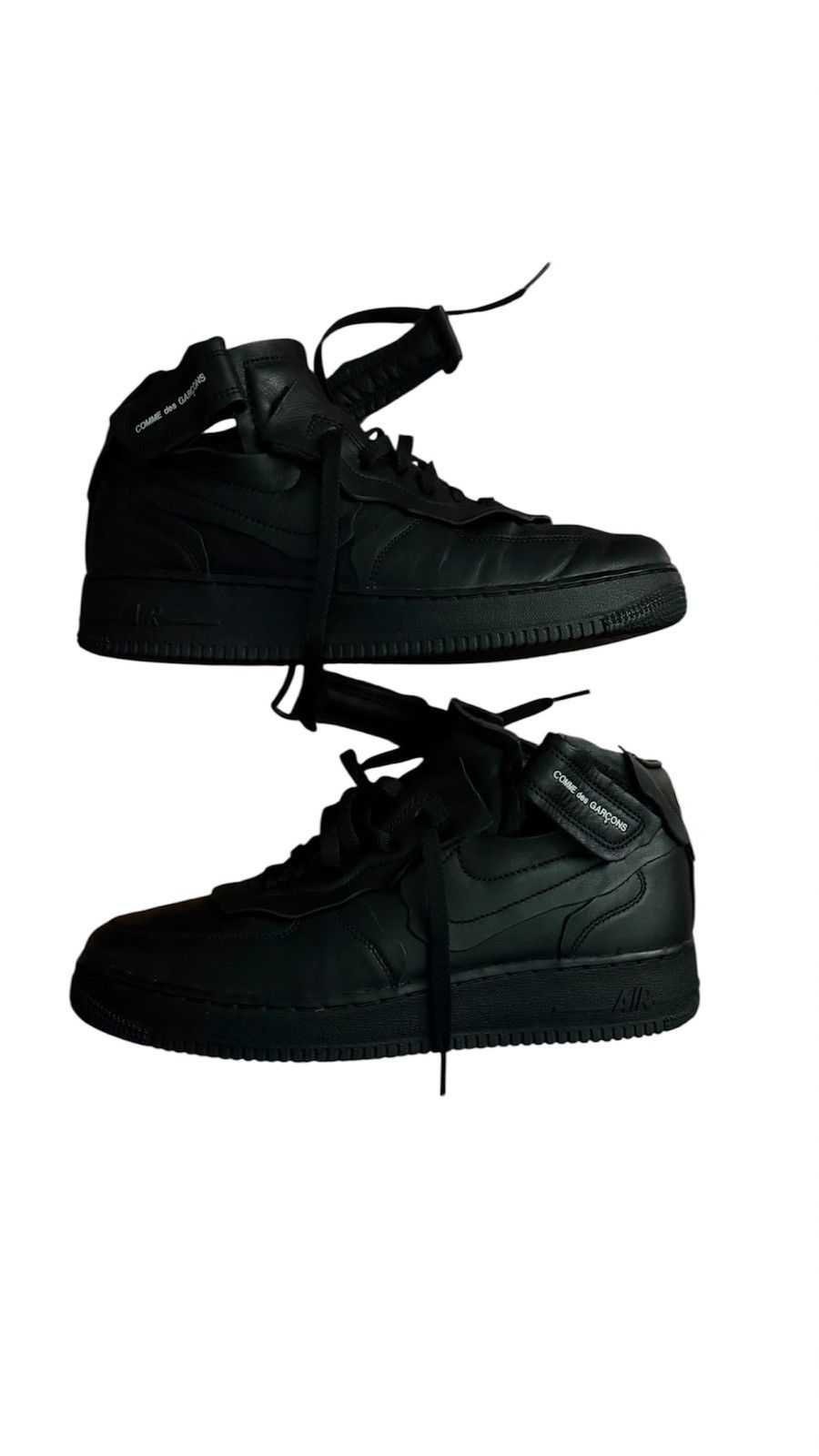 Comme des Garcons × Nike Comme Des Garçons Air Force One 1 Mid Black Size 10 Size US 10 / EU 43 - 1 Thumbnail