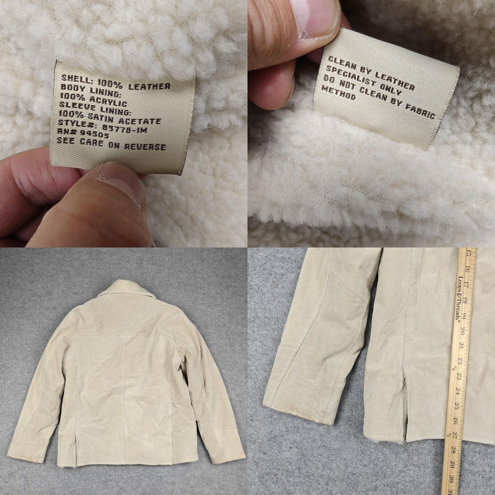 Vintage BC Ethic Jacket Mens Medium Beige Leather Bomber Sherpa Lined Western Snap Size US M / EU 48-50 / 2 - 8 Thumbnail
