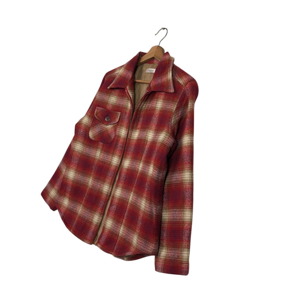 Japanese Brand 📌Vintage Zipper Flannel Jacket Worker Fiesta Tartan Design Size US M / EU 48-50 / 2 - 3 Thumbnail