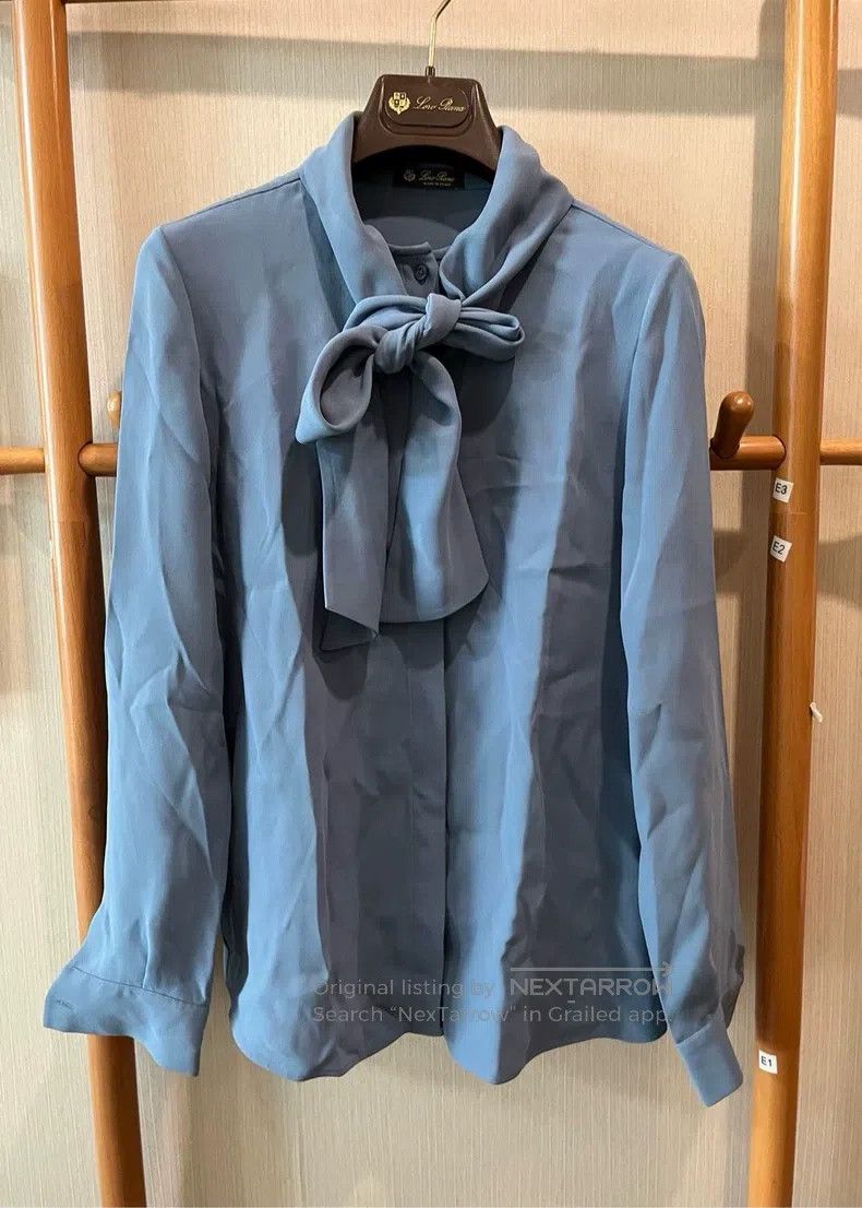 Loro Piana Loro Piana Belted Bow Tie Silk Shirt Size XS / US 0-2 / IT 36-38 - 1 Thumbnail