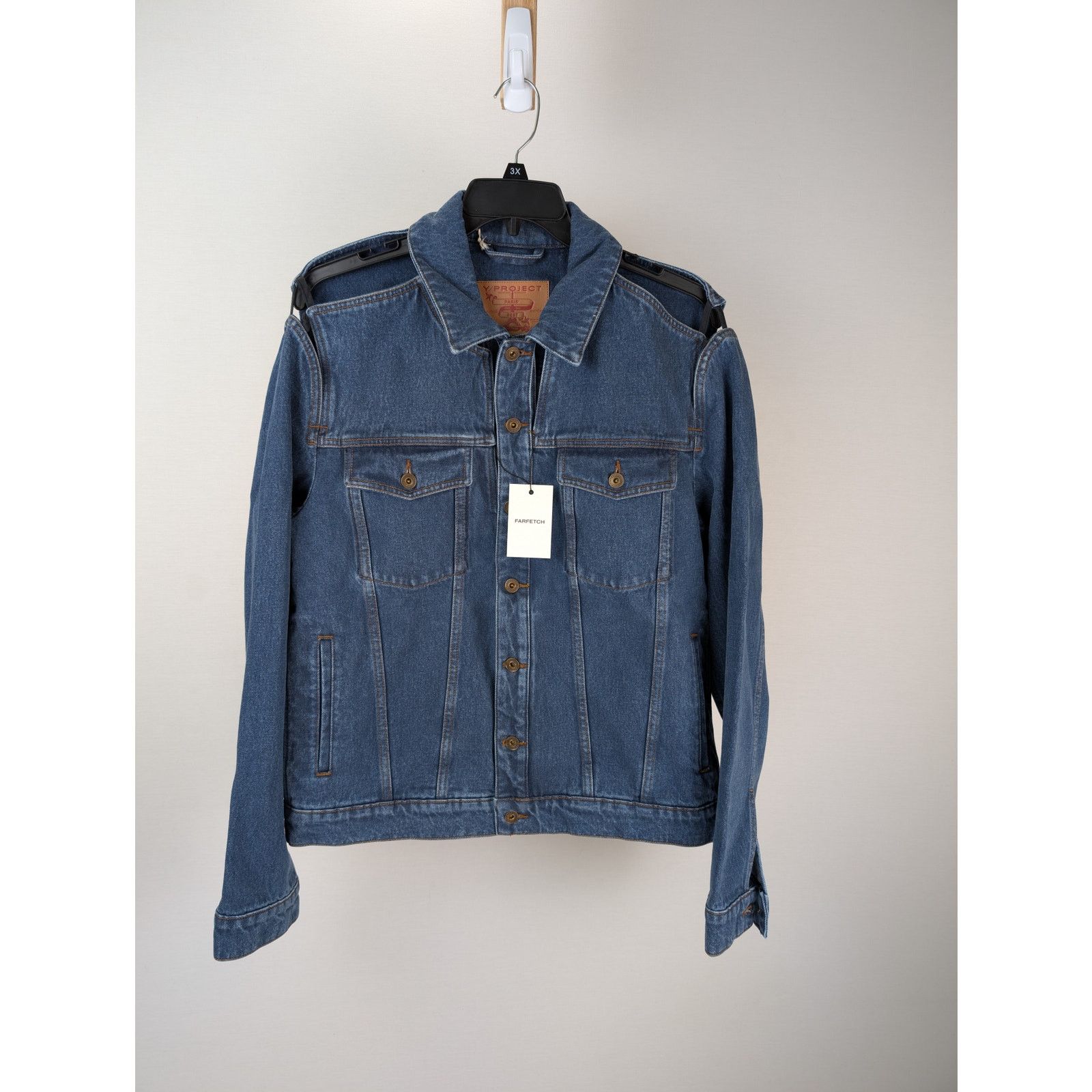 Y/Project o1rshd1 Classic Peep Denim Jacket in Navy Size US L / EU 52-54 / 3 - 1 Thumbnail