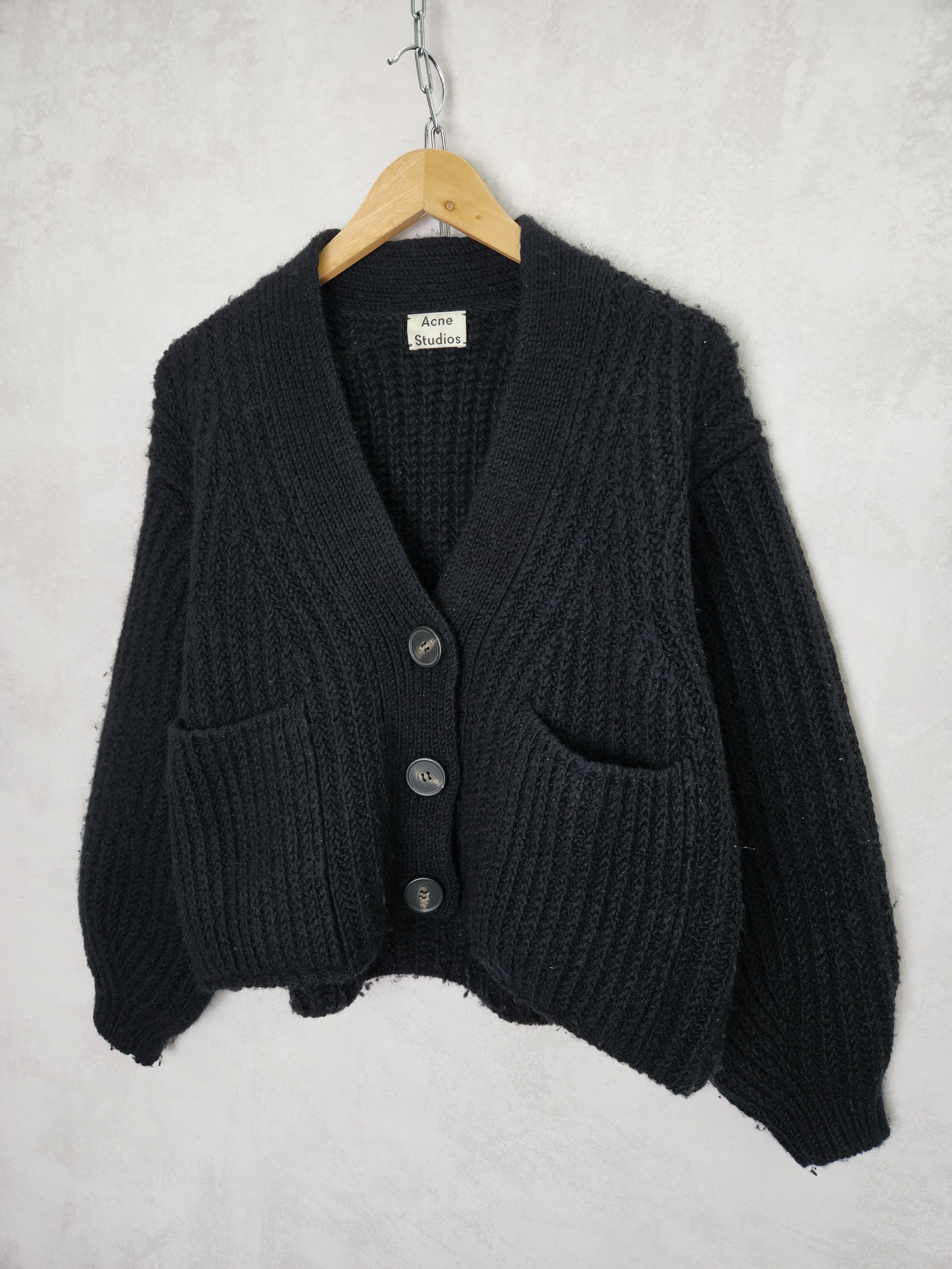 Acne Studios Acne Studios Hadlee Chunky heavy blak cardigan sweater Size XS / US 0-2 / IT 36-38 - 2 Thumbnail