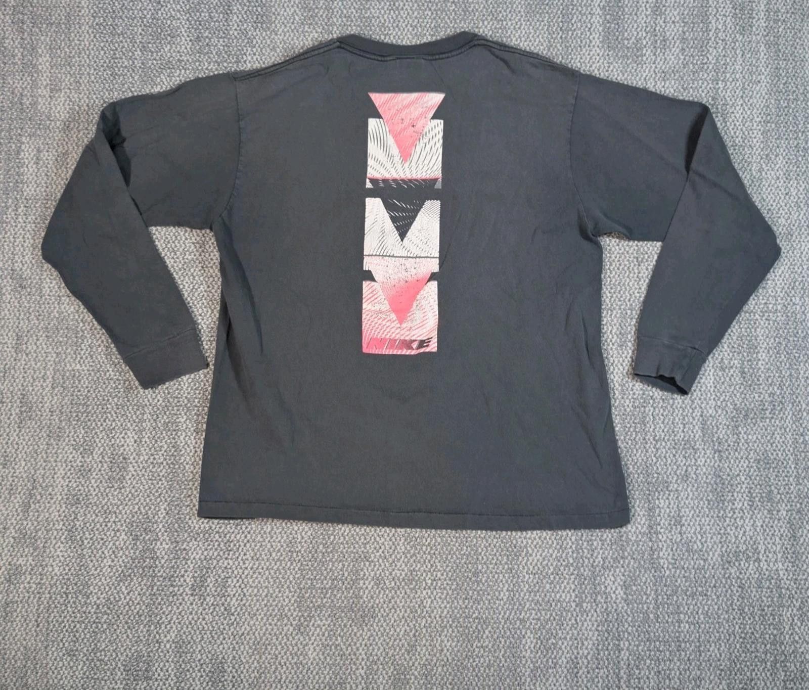 Nike RARE Vintage 90s Nike Geometric Pattern Graphic Long Sleeve Size US L / EU 52-54 / 3 - 2 Thumbnail